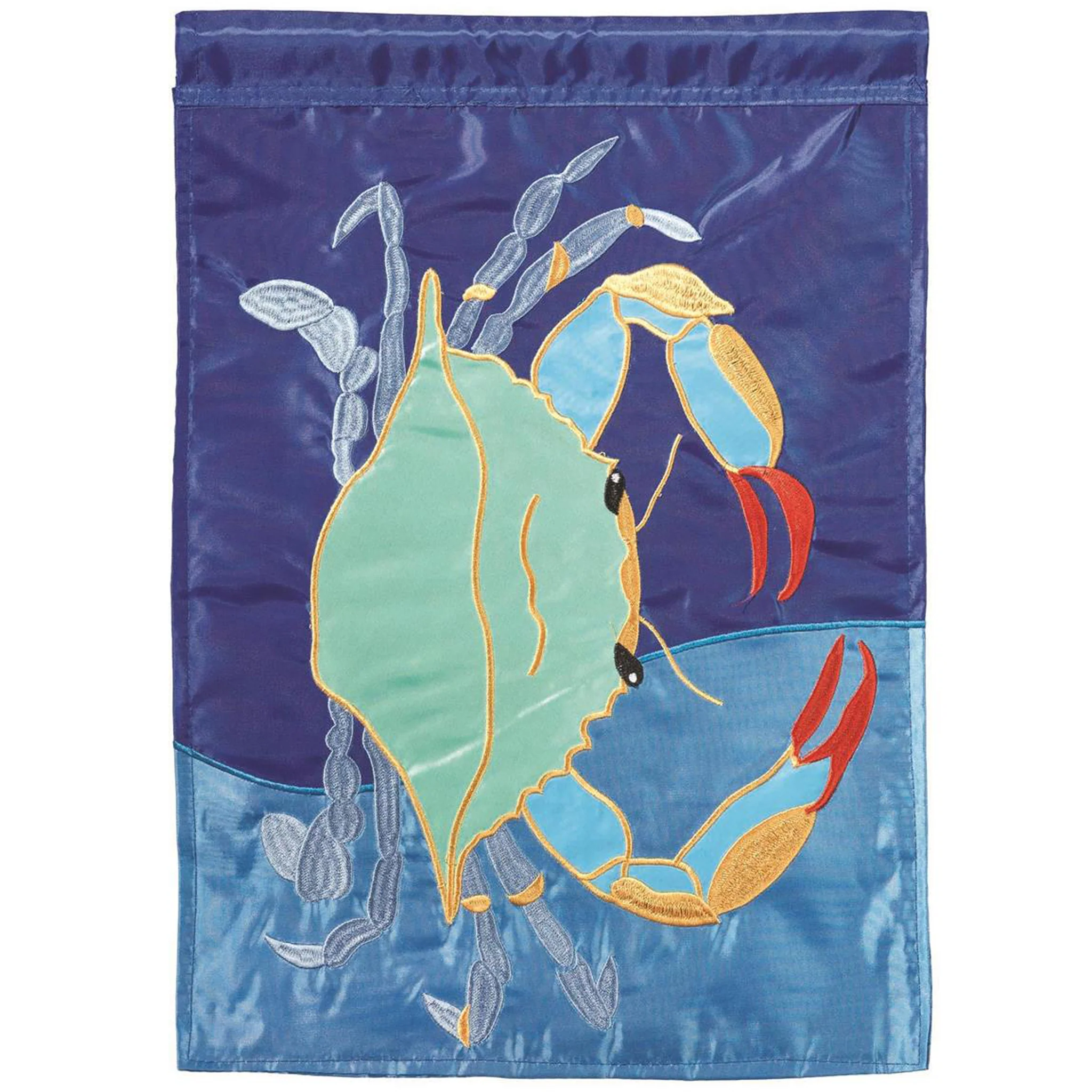 Female Blue Crab Applique Garden Flag