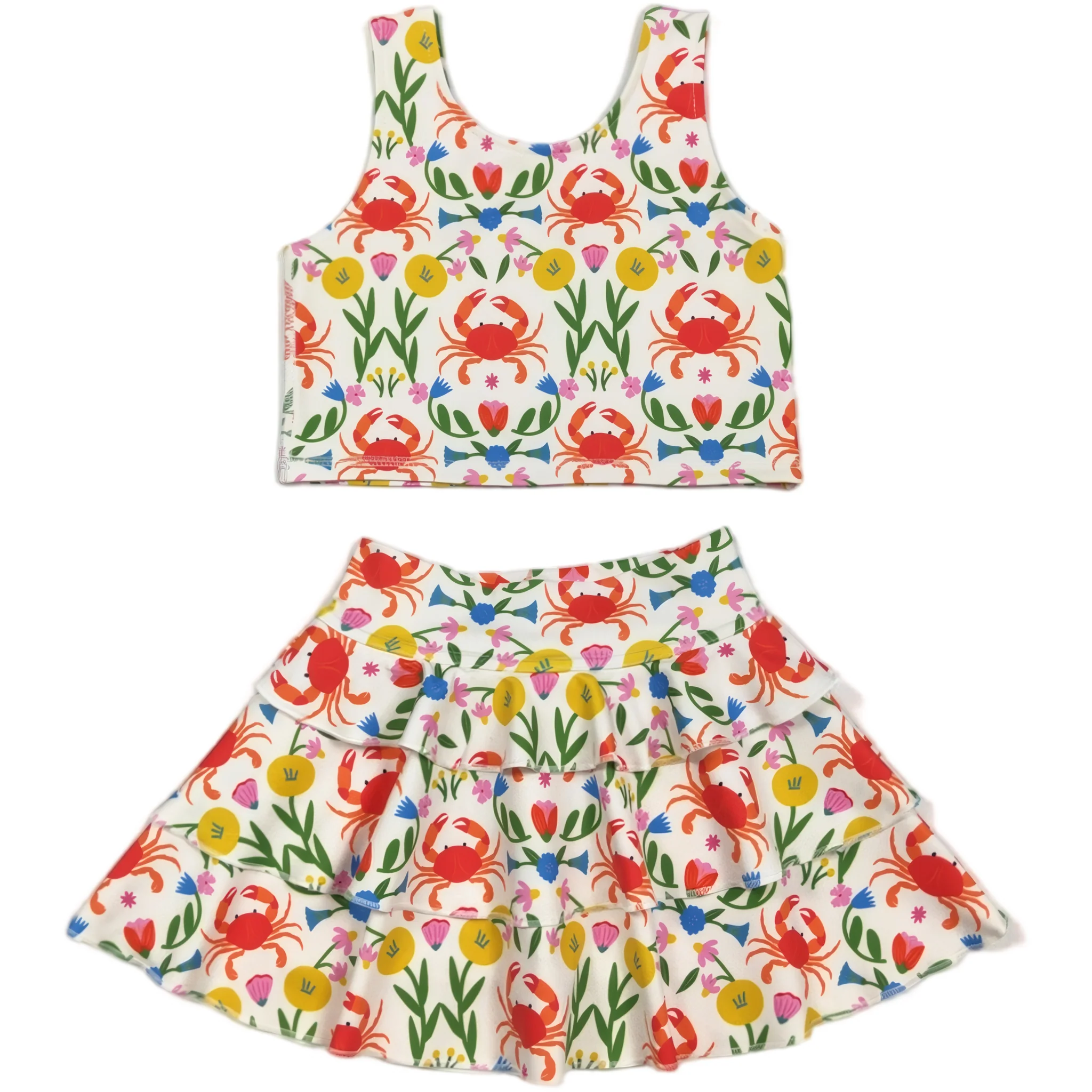 Fiesta Crab Girls Top & Ruffle Skort Set