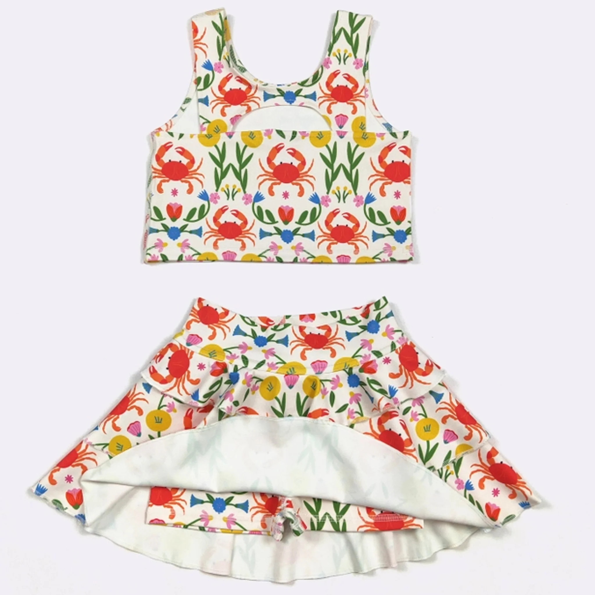 Fiesta Crab Girls Top & Ruffle Skort Set - Image 2