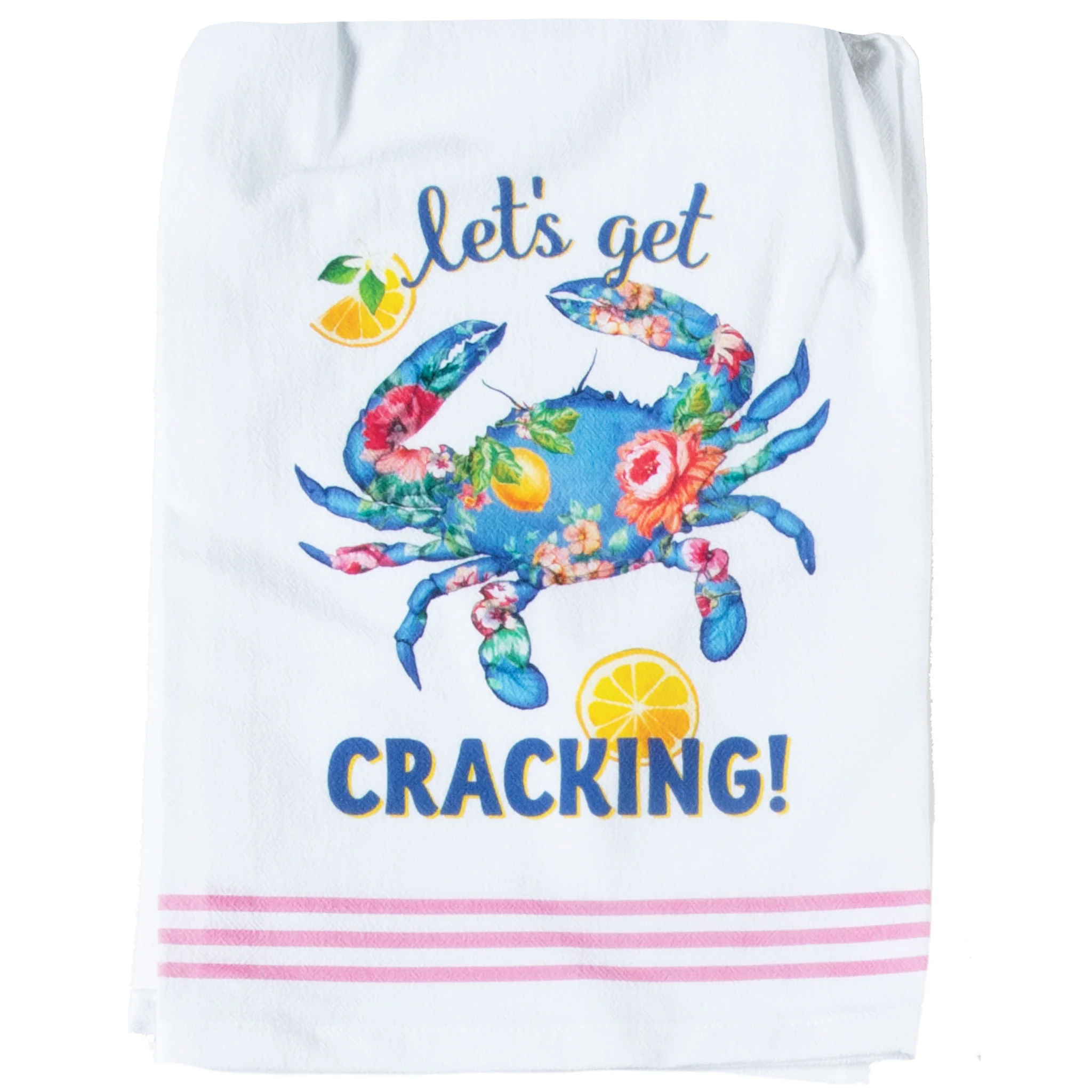 Floral Crab Let's Get Cracking Kitchen Towel