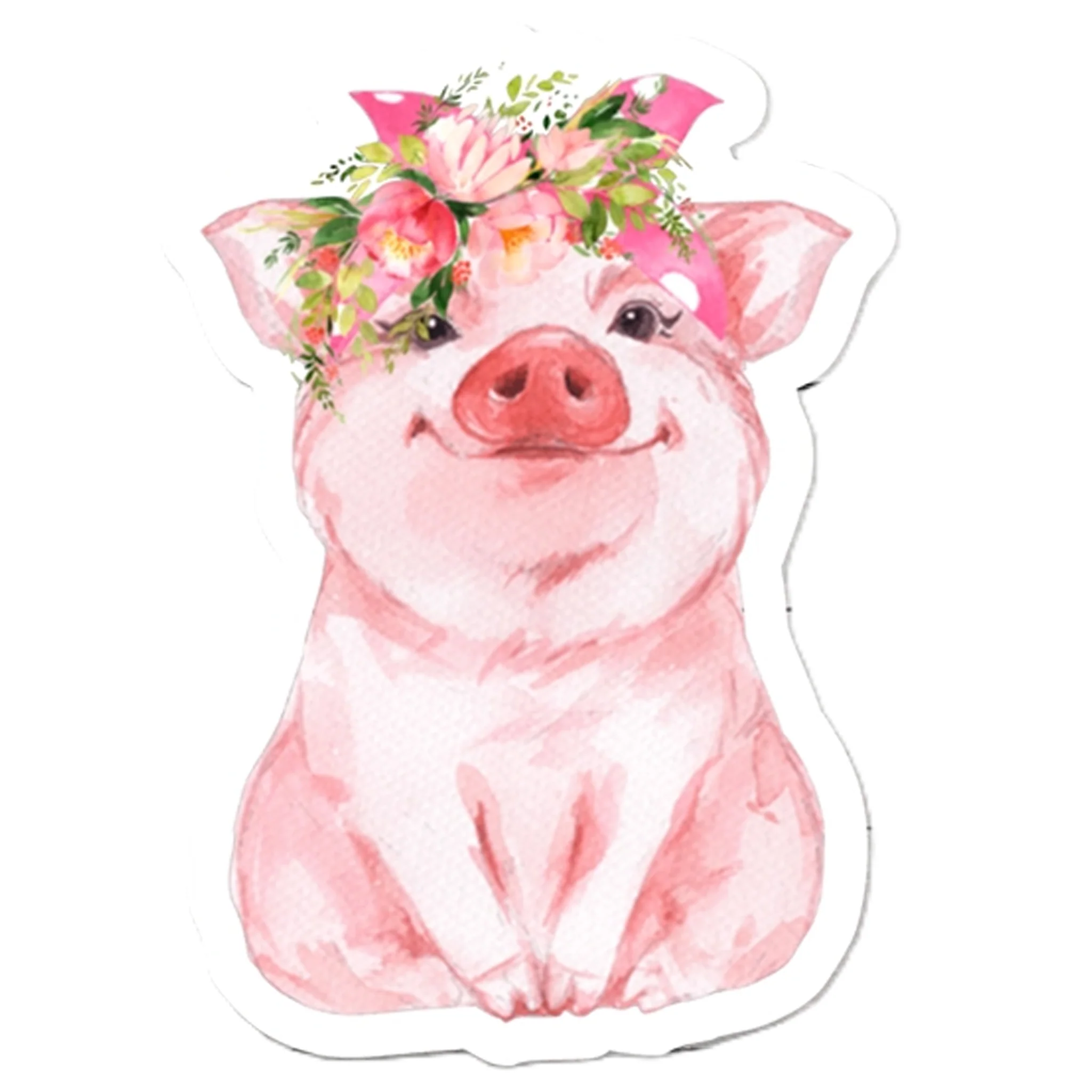 Floral Pig Vinyl Sticker