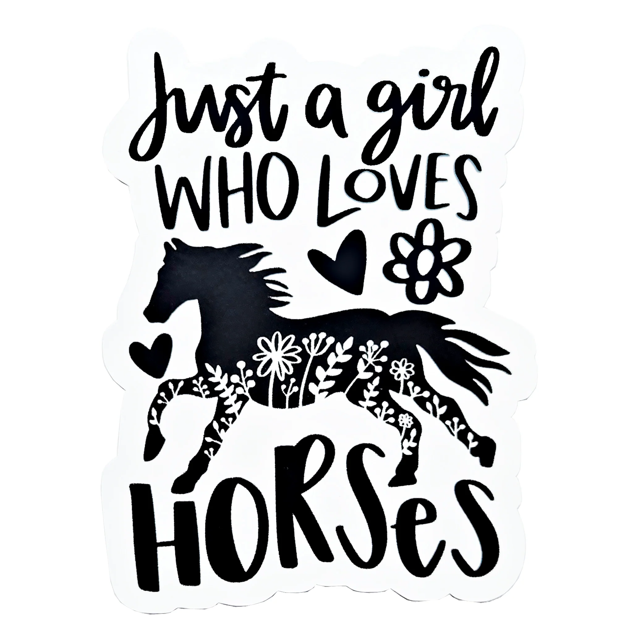 Girl Loves Horses Vinyl Sticker