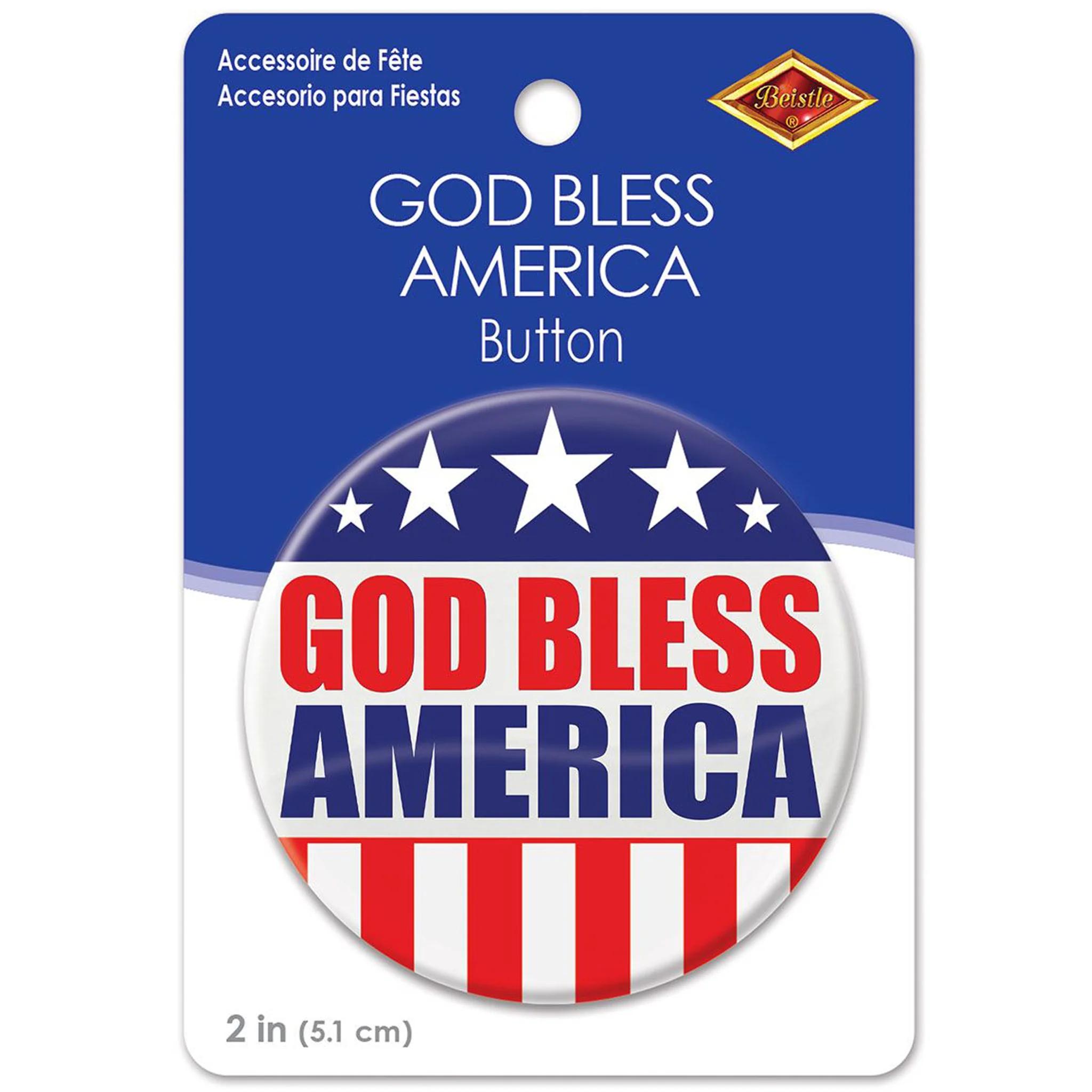 God Bless America 2 Inch Button - Image 3