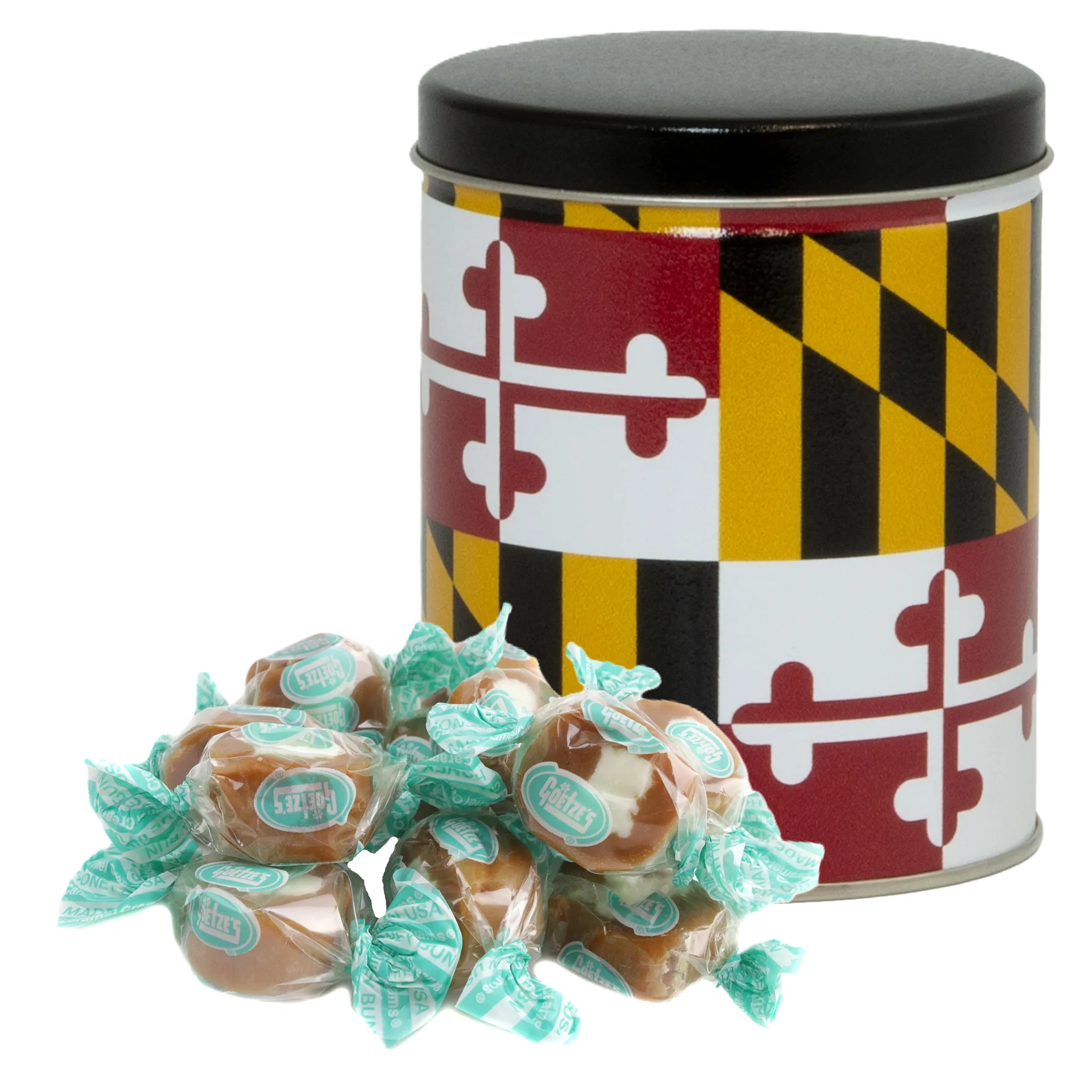 Goetze's Caramel Creams Candy 1 Pound Maryland Flag Tin - Image 3