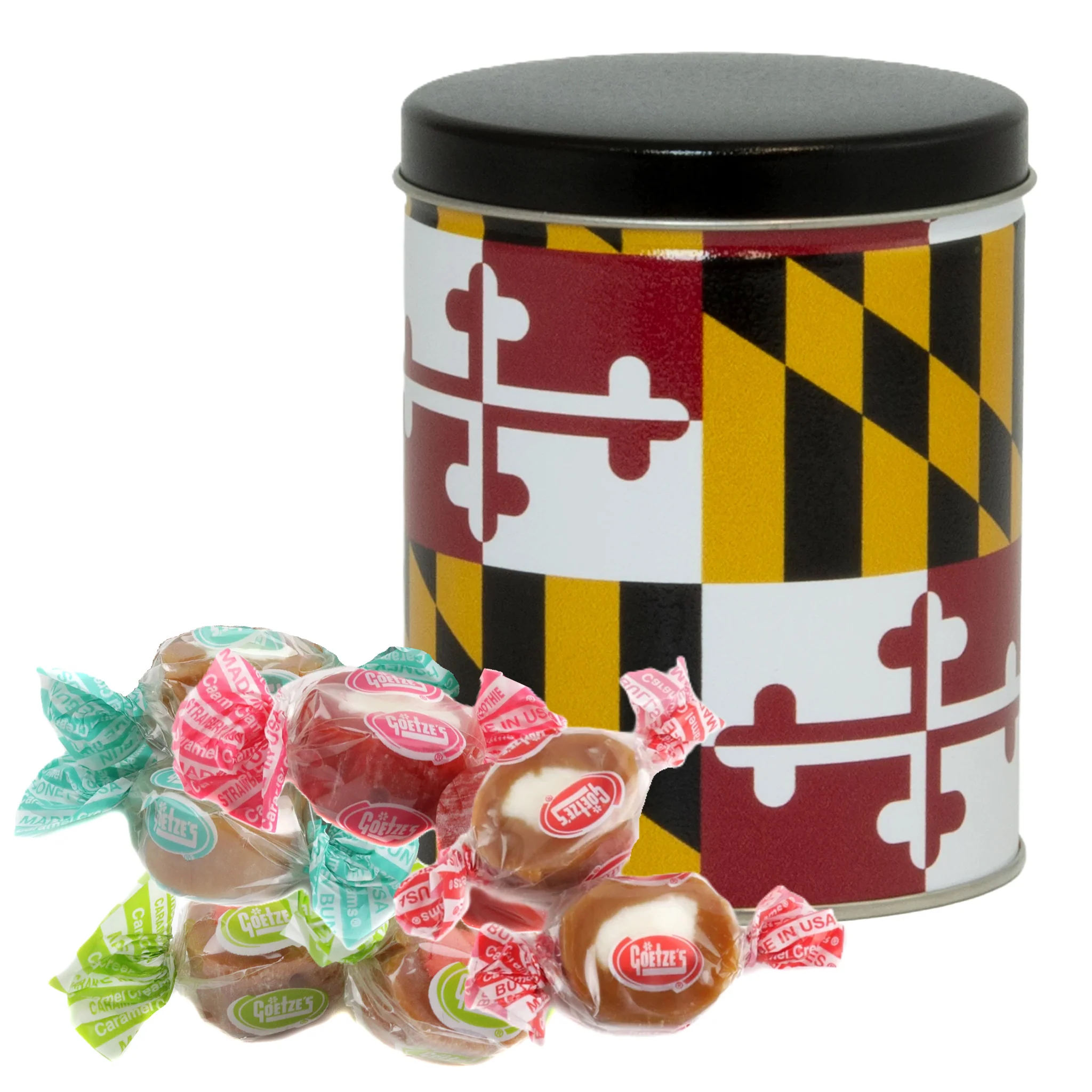 Goetze's Caramel Creams Candy 1 Pound Maryland Flag Tin - Image 5