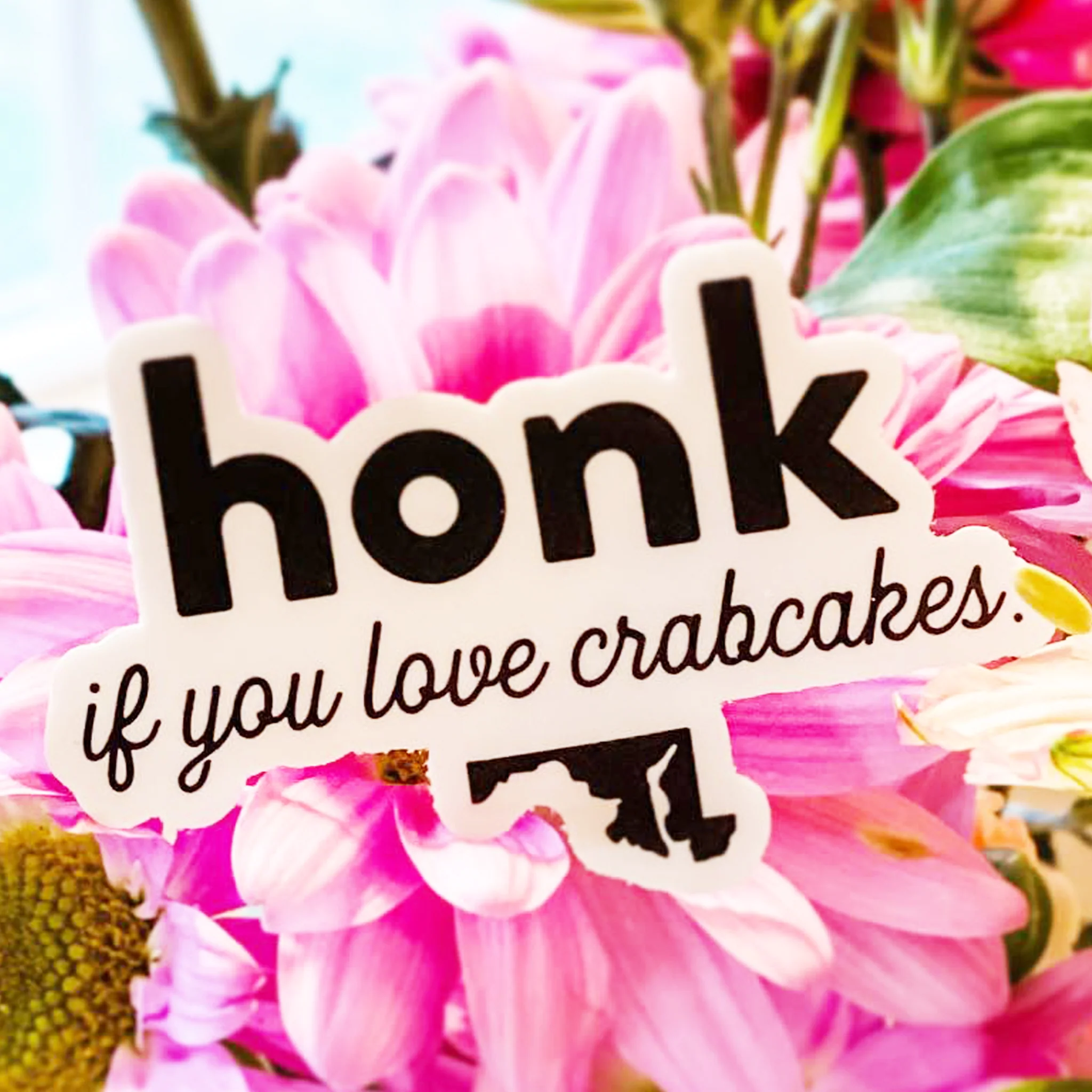 Honk If You Love Crabcakes Vinyl Sticker - Image 2