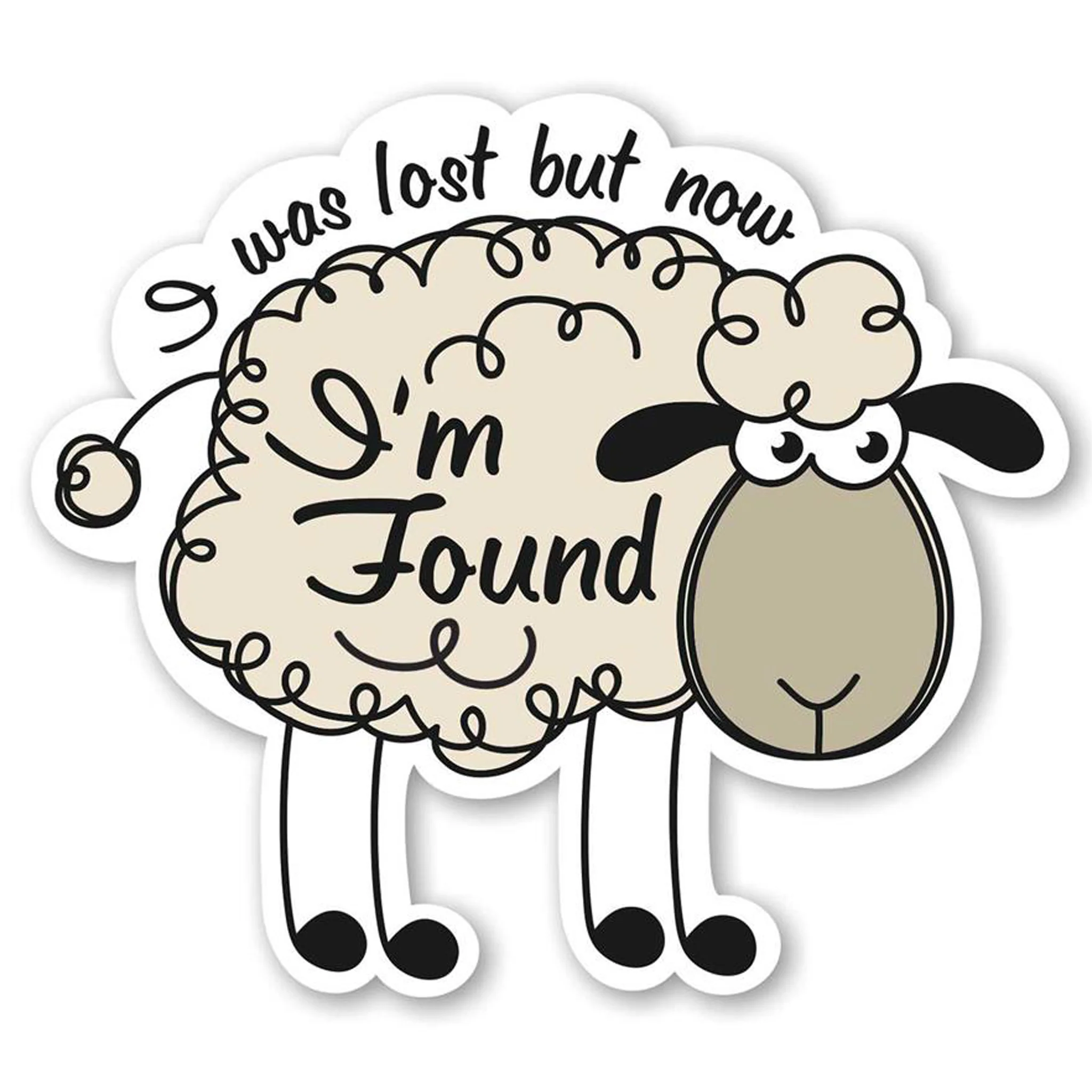 I Was Lost But Now I'm Found Sheep Vinyl Sticker