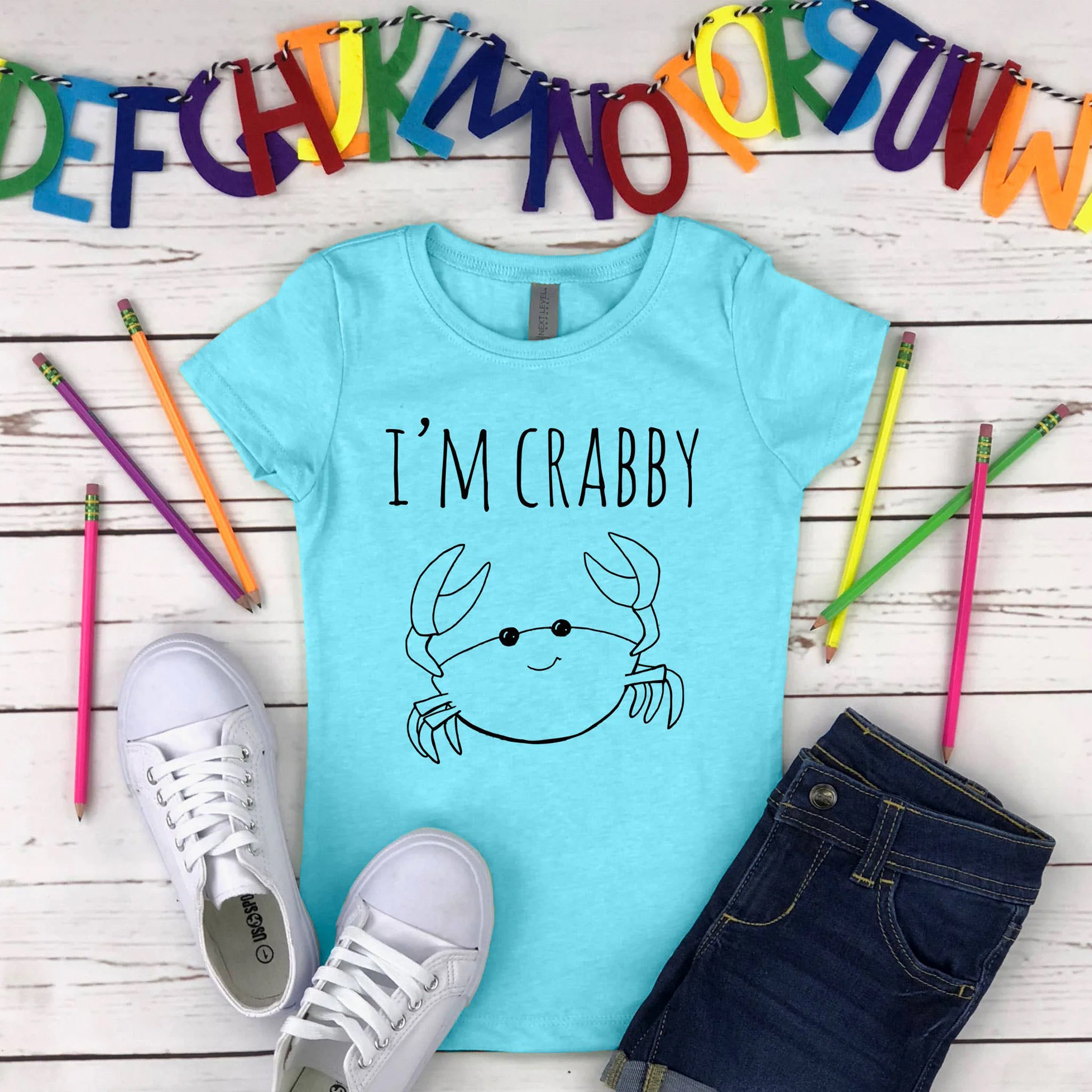 I'm Crabby Sketched Crab Youth T-Shirt - Assorted Colors - Image 2