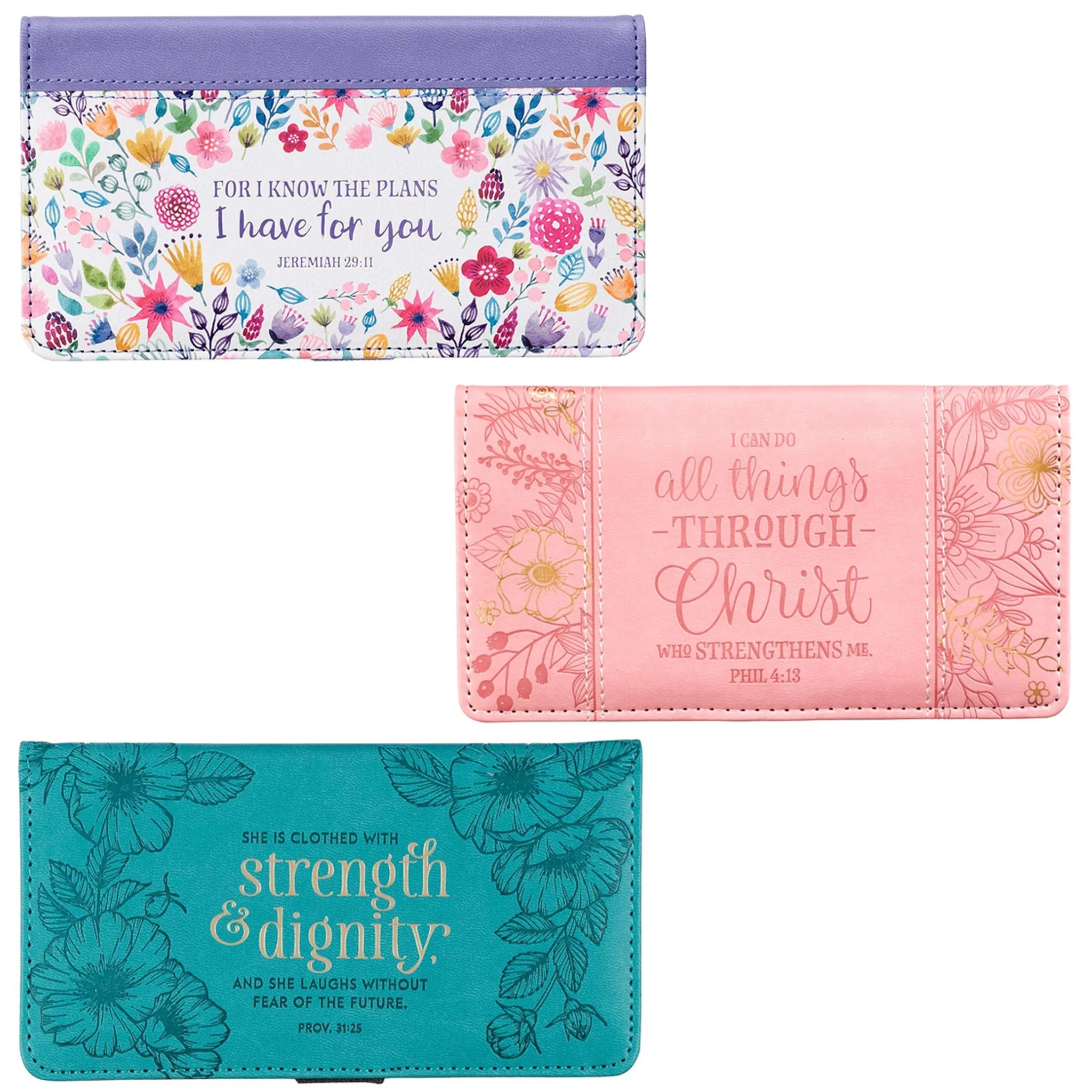 Inspirational Christian Checkbook Covers Assorted Designs