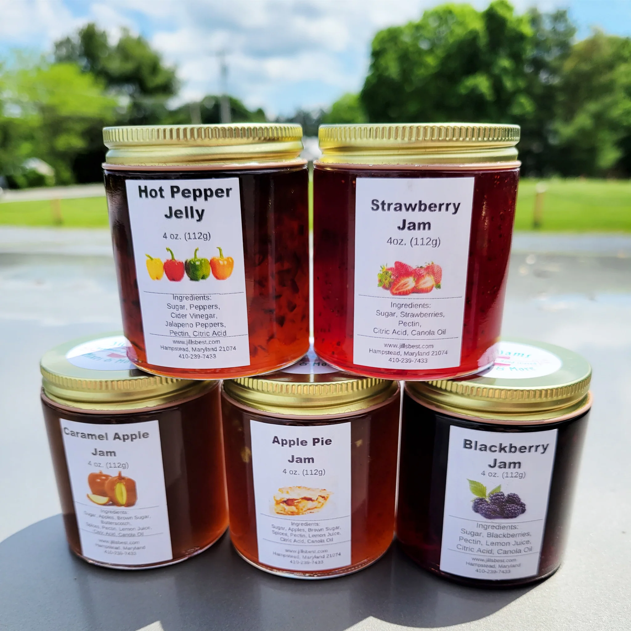 Jill's Mini 4oz Jam/Jelly Assorted Flavors