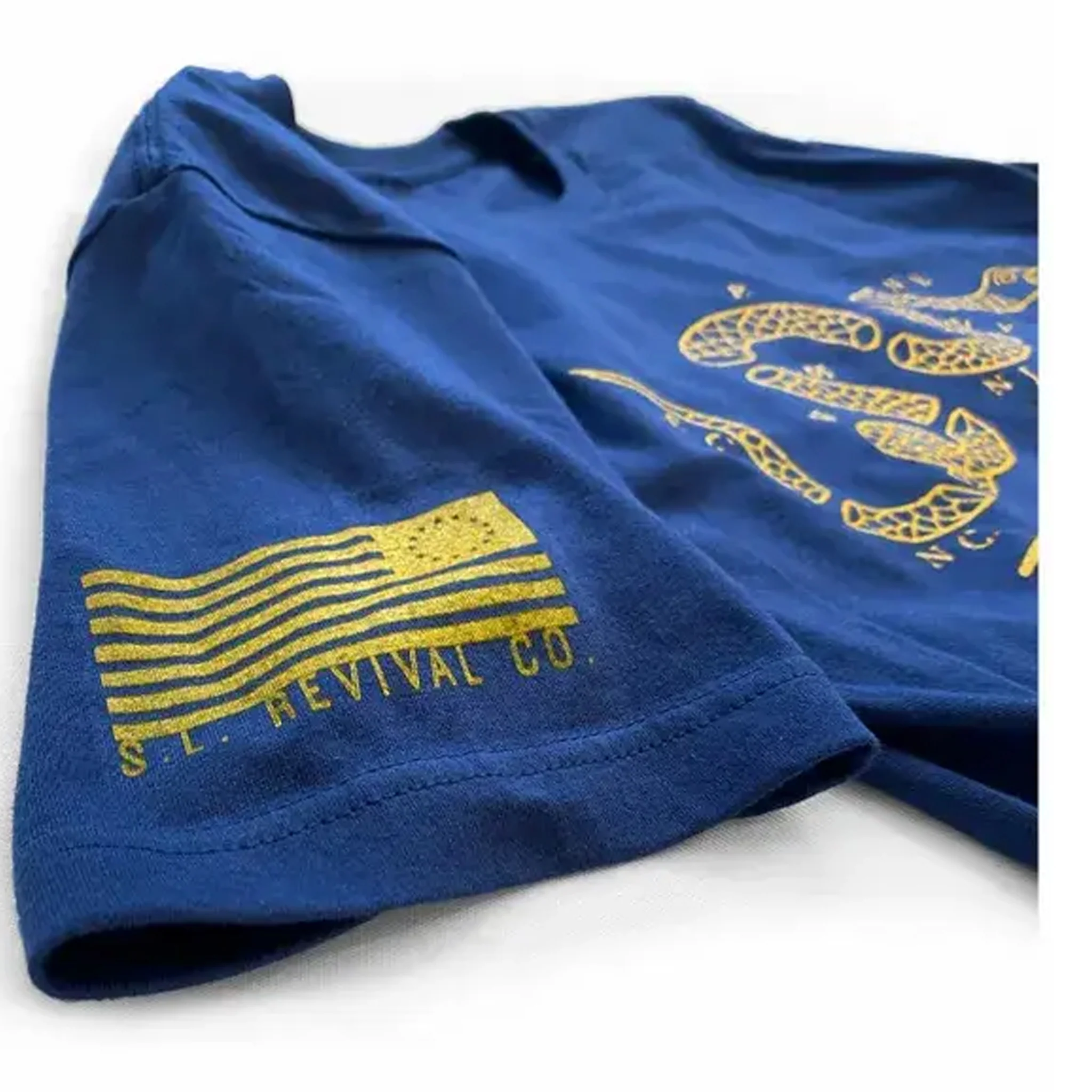 Join or Die (Ben Franklin) Navy Blue T-Shirt - Image 3