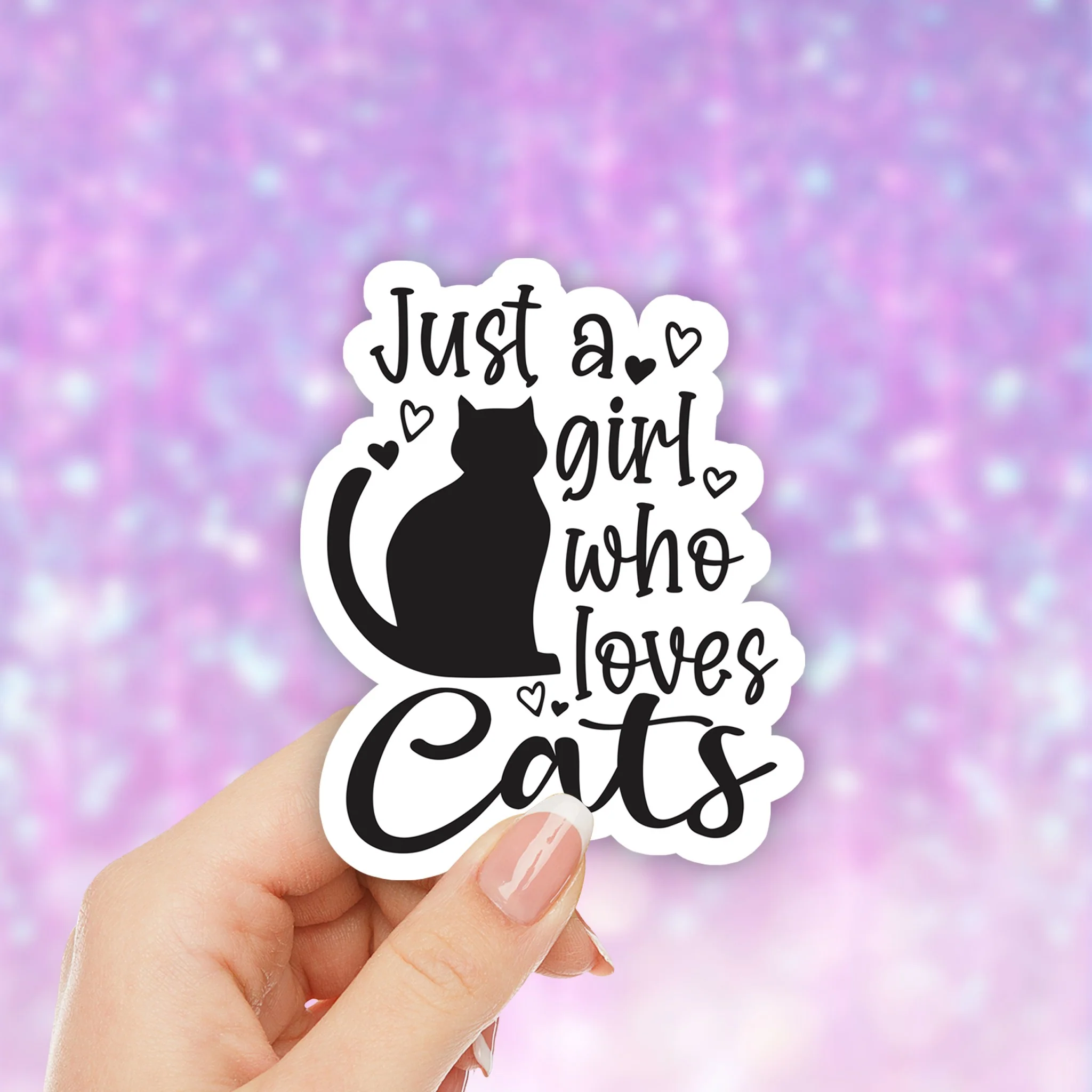 Just A Girl Who Loves Cats Vinyl Sticker - Image 2