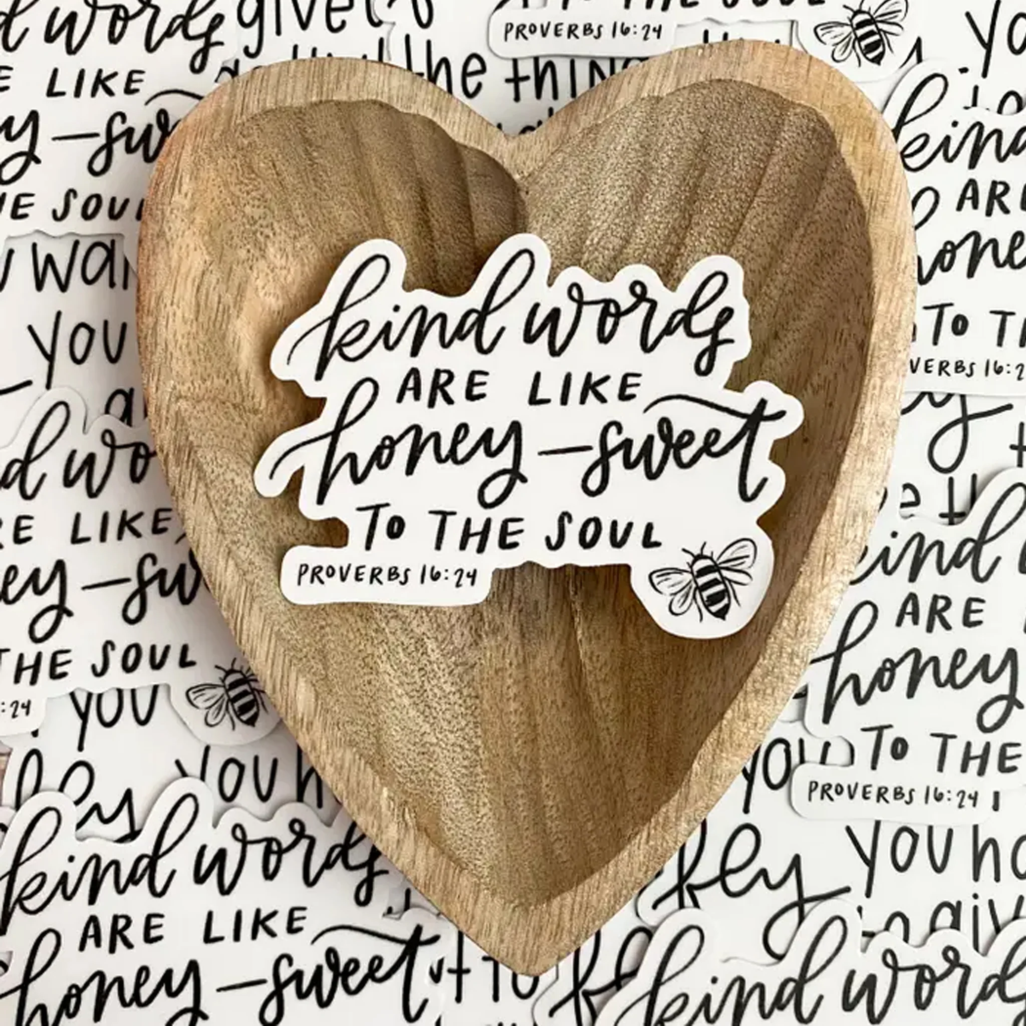 Kind Words Proverbs 16:24 Vinyl Sticker - Image 2