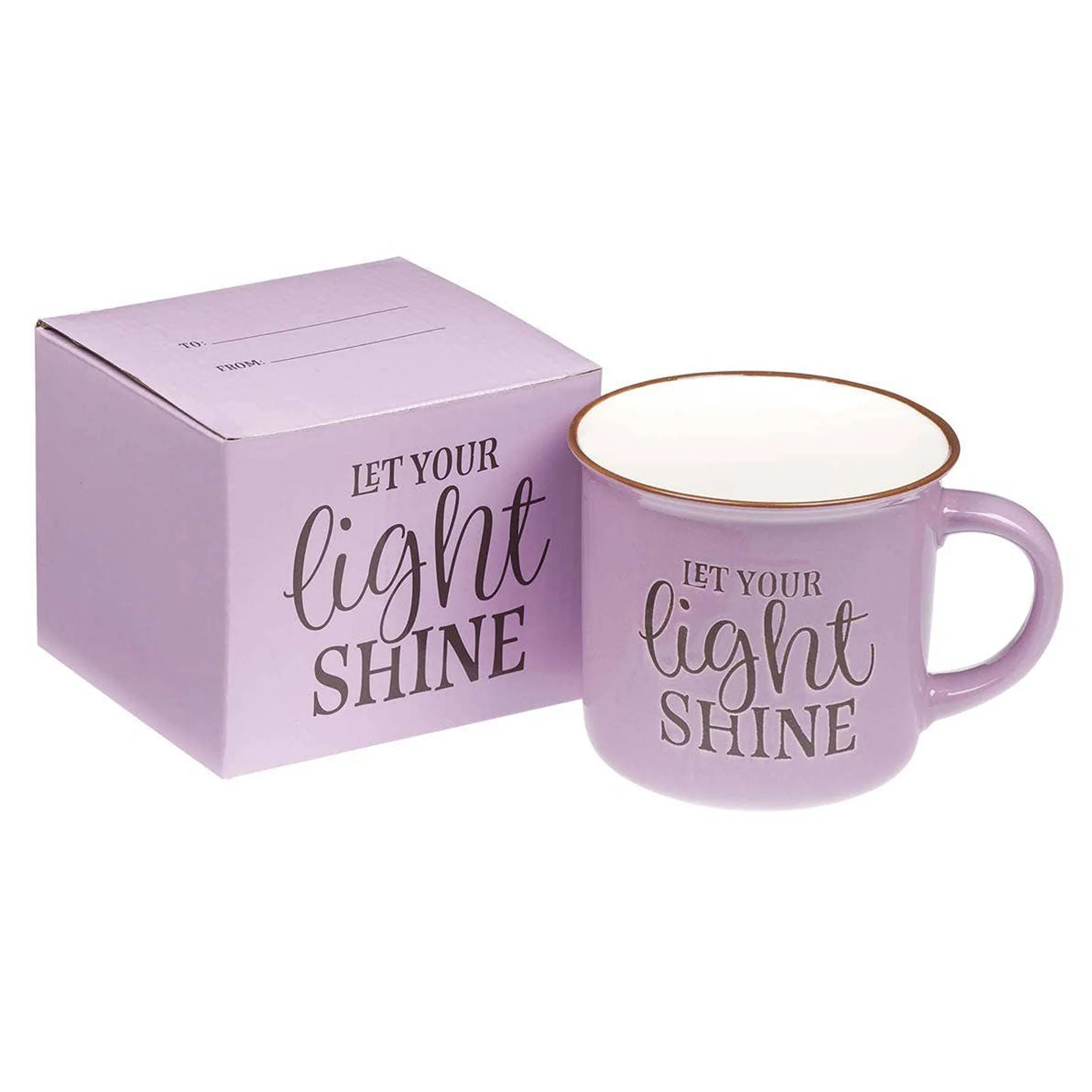 Let Your Light Shine Lavender Camp Style Coffee Mug - Image 3