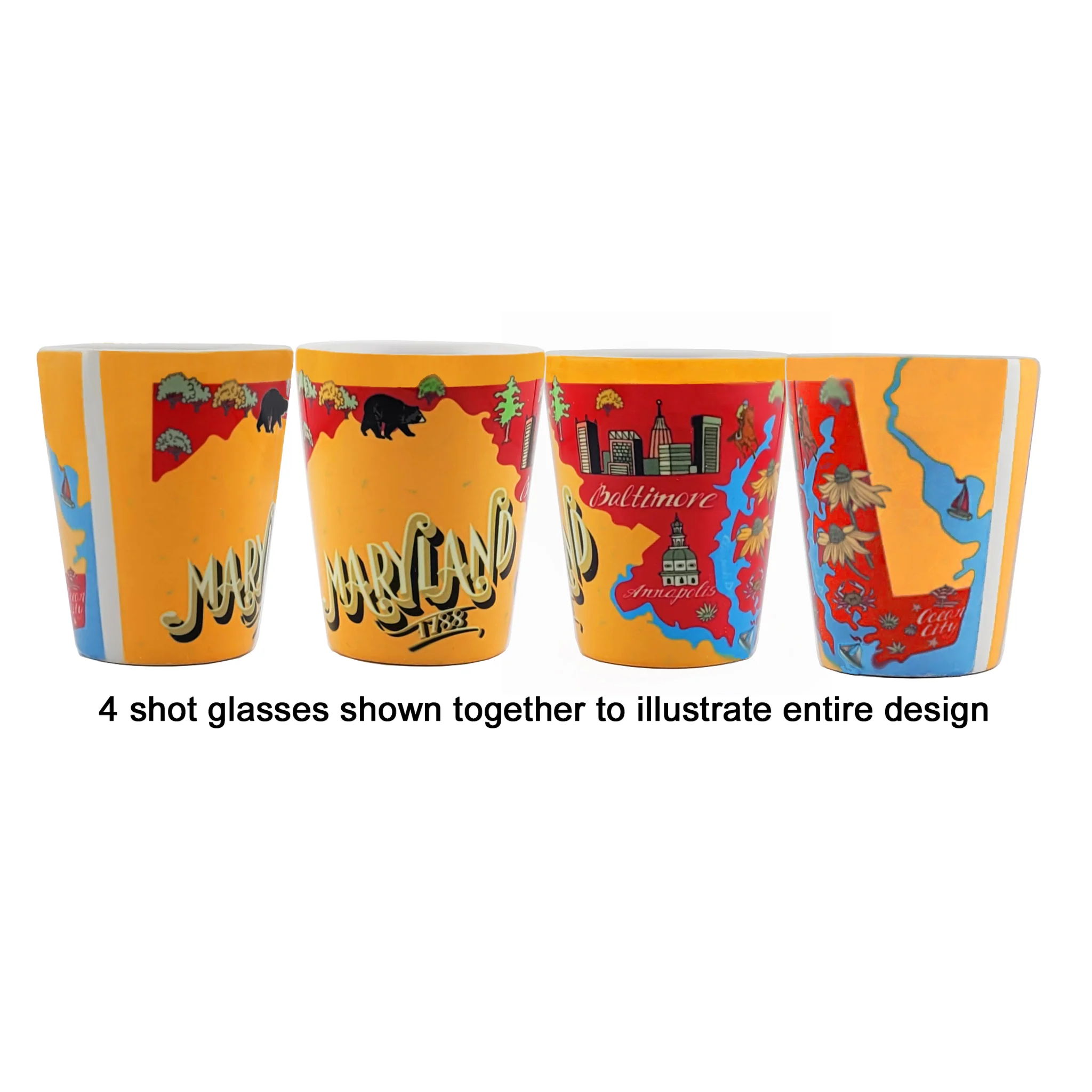 Maryland 1788 Icons Shot Glass - Image 5