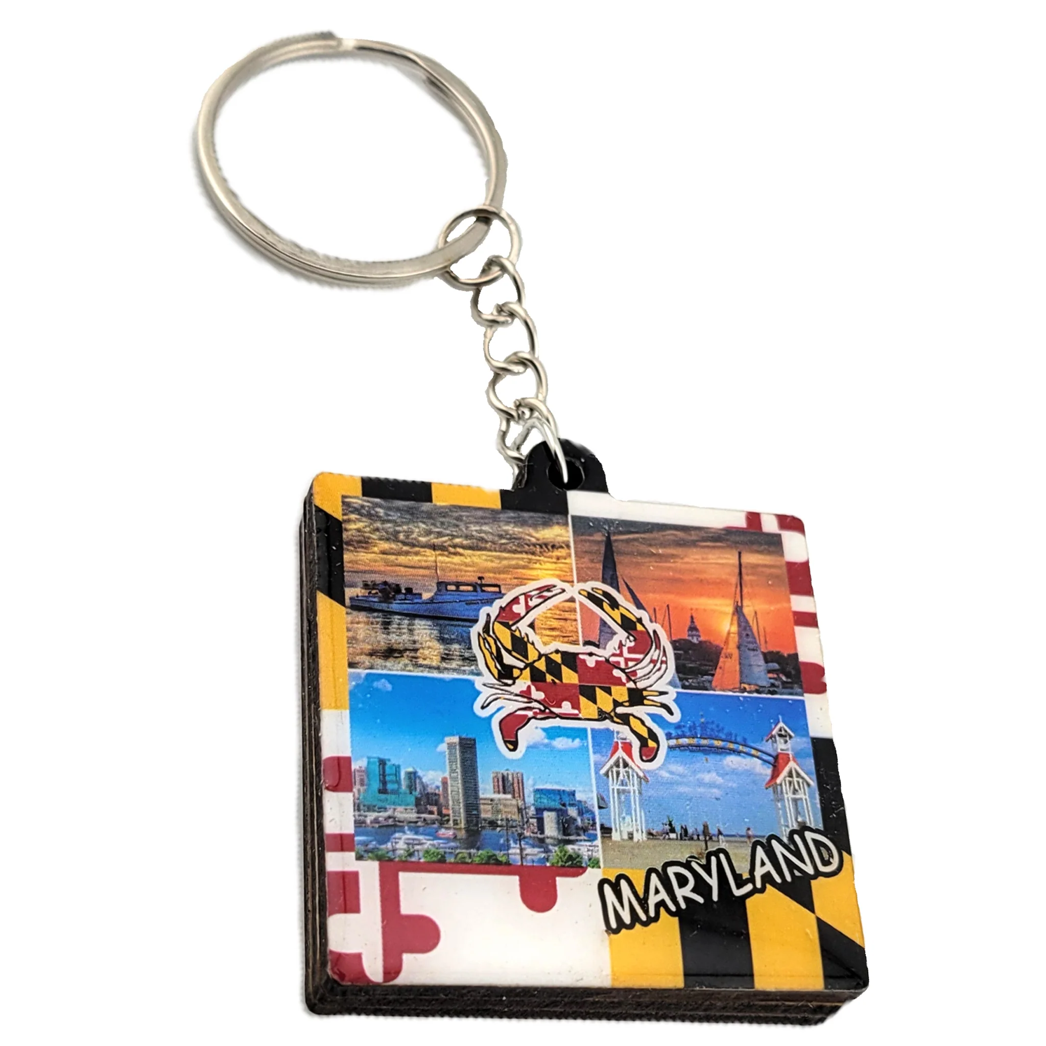 Maryland 4 Photo and Flag Crab Key Ring - Image 2