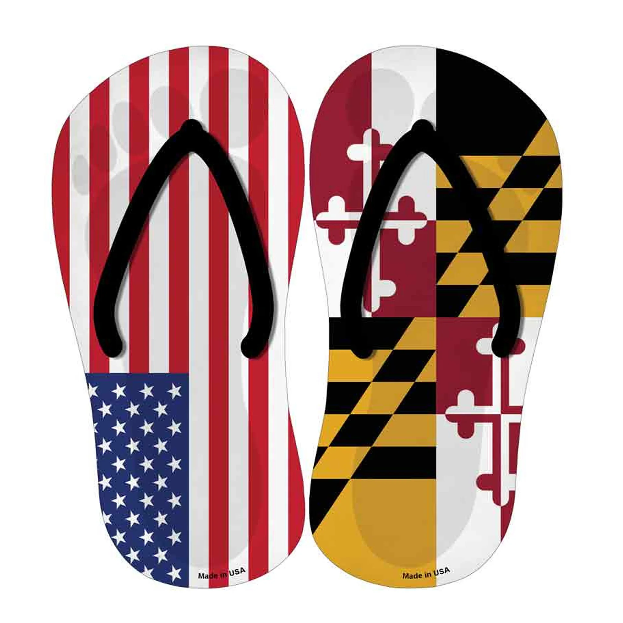 Maryland & American Flags Flip Flops Sticker