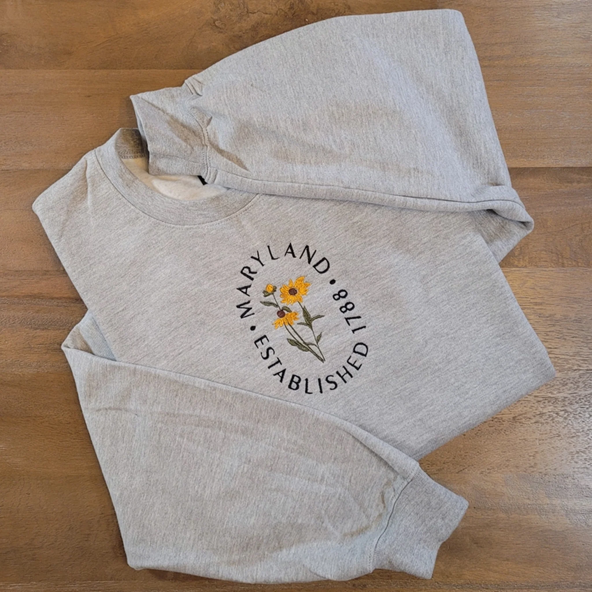 Maryland Black Eyed Susan Embroidered Sweatshirt - Image 2