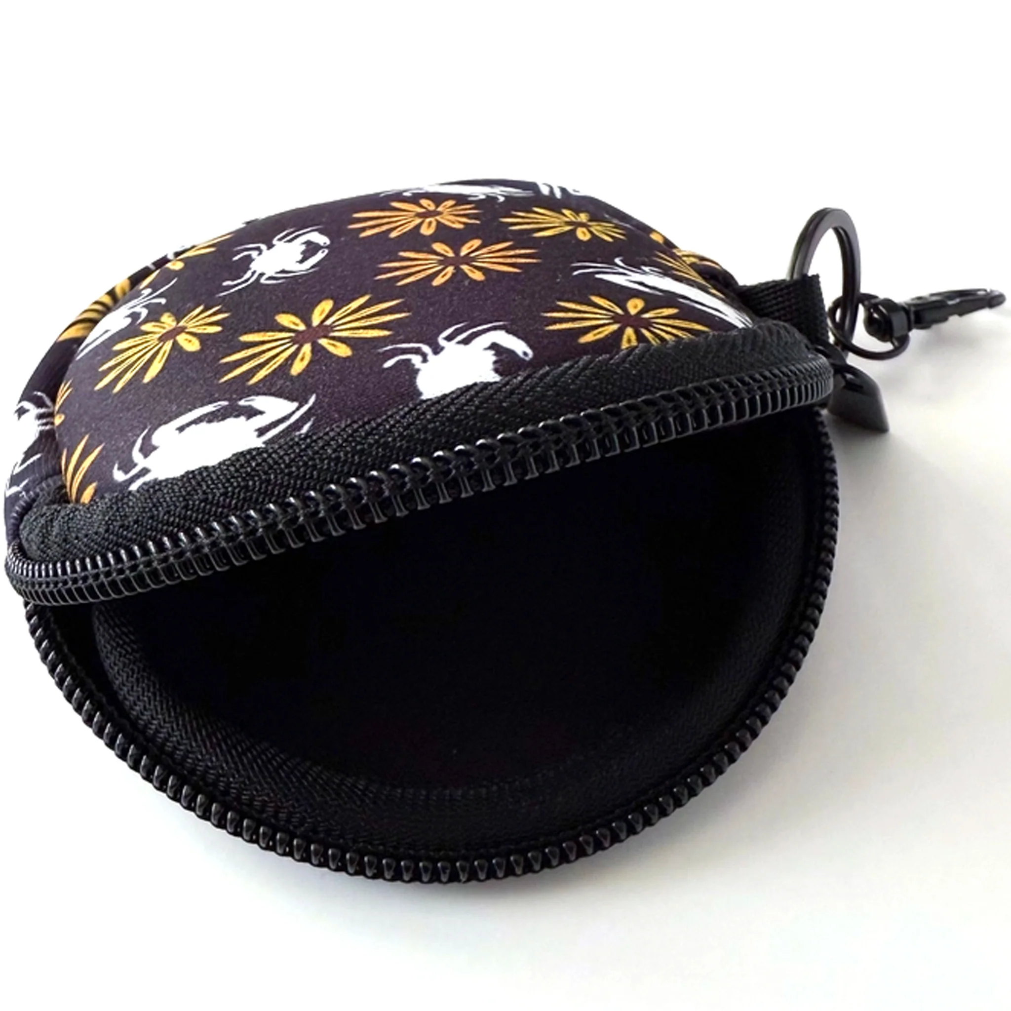 Maryland Black Eyed Susan Flower & Crab Black Coin Purse - Image 2