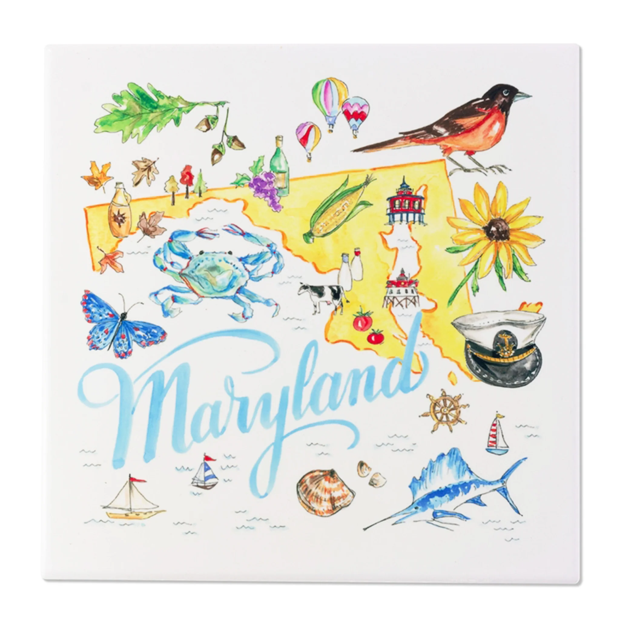 Maryland Collage Ceramic Drink Coaster