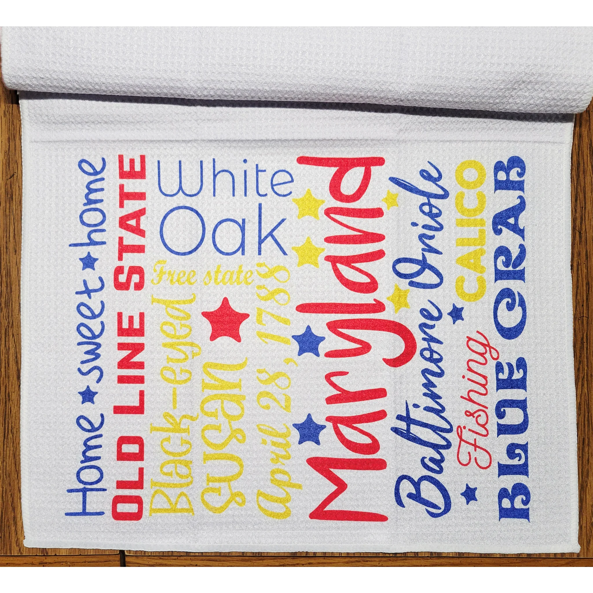 Maryland Colorful Wordle Kitchen Towel - Image 2