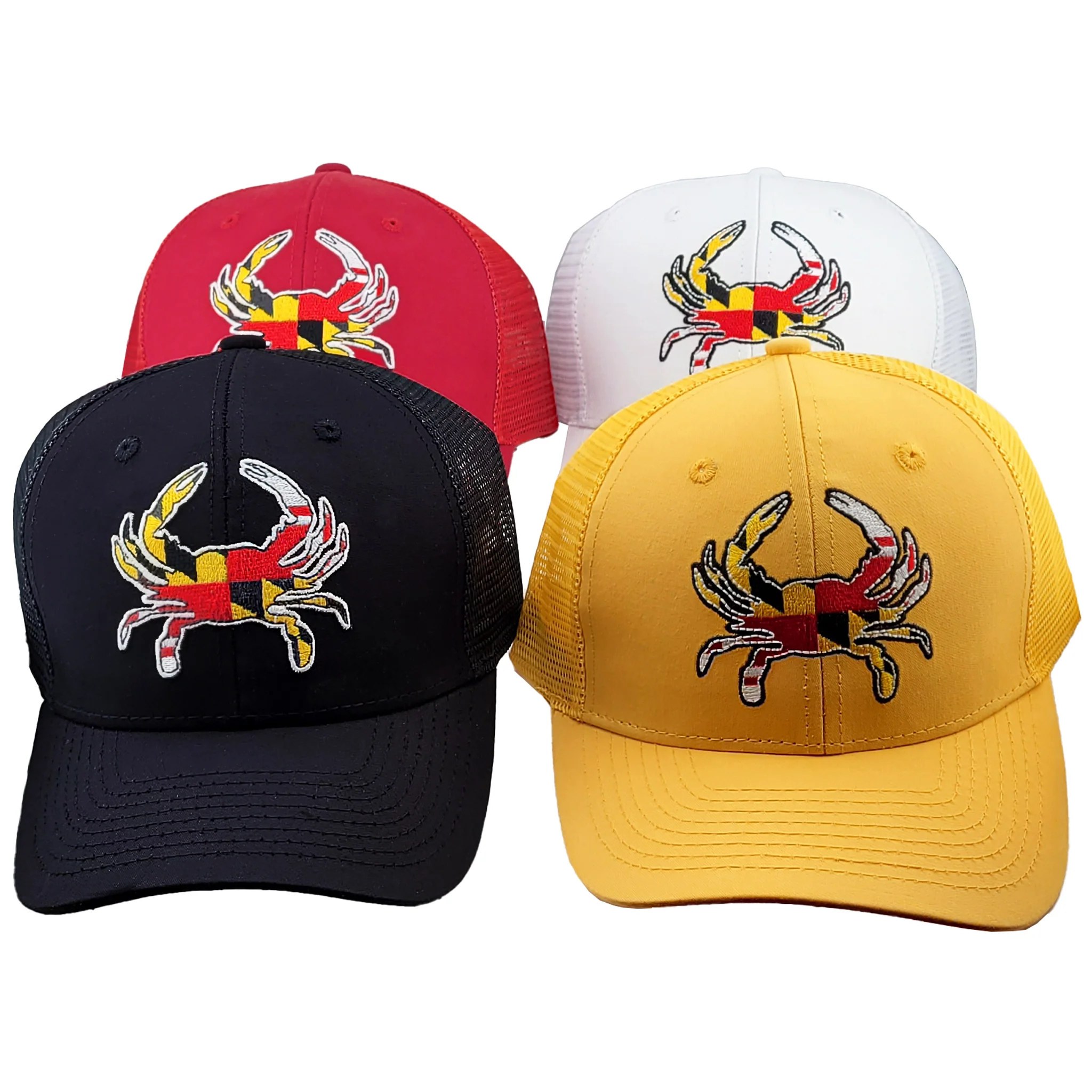 Maryland Colors Crab Flag Mesh Back Baseball Hat - Assorted Colors