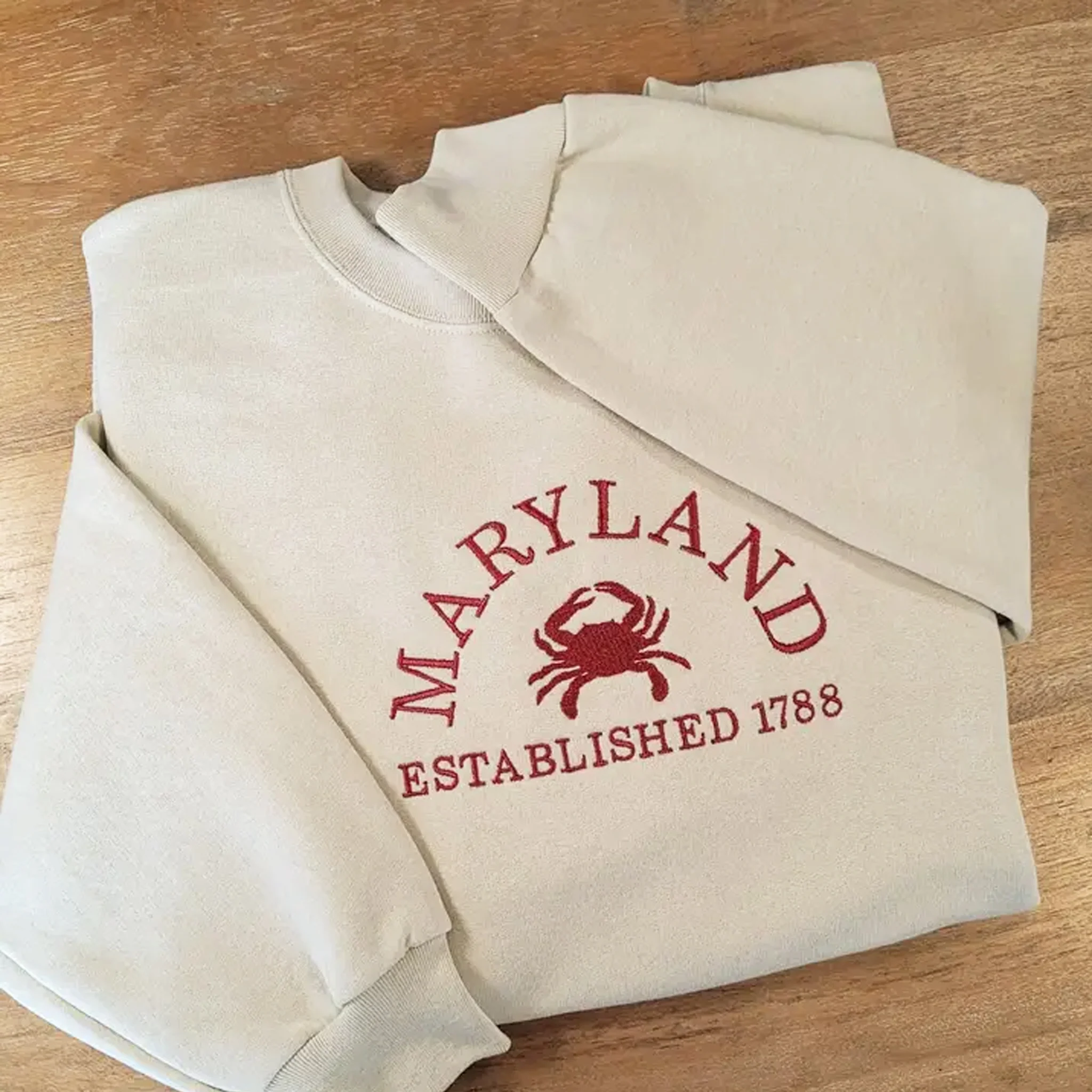 Maryland Established 1788 Crab Embroidered Sweatshirt - Image 2