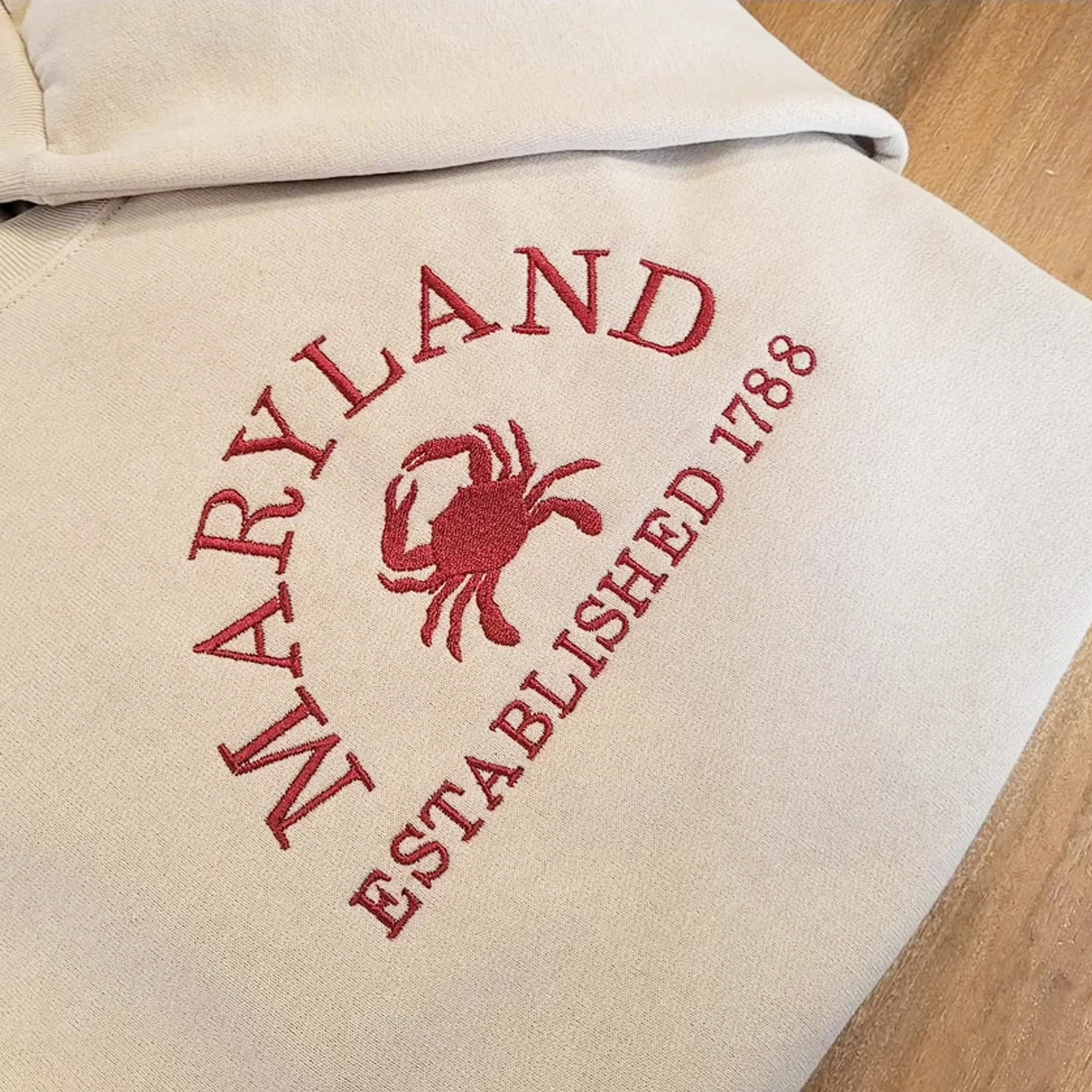 Maryland Established 1788 Crab Embroidered Sweatshirt - Image 3