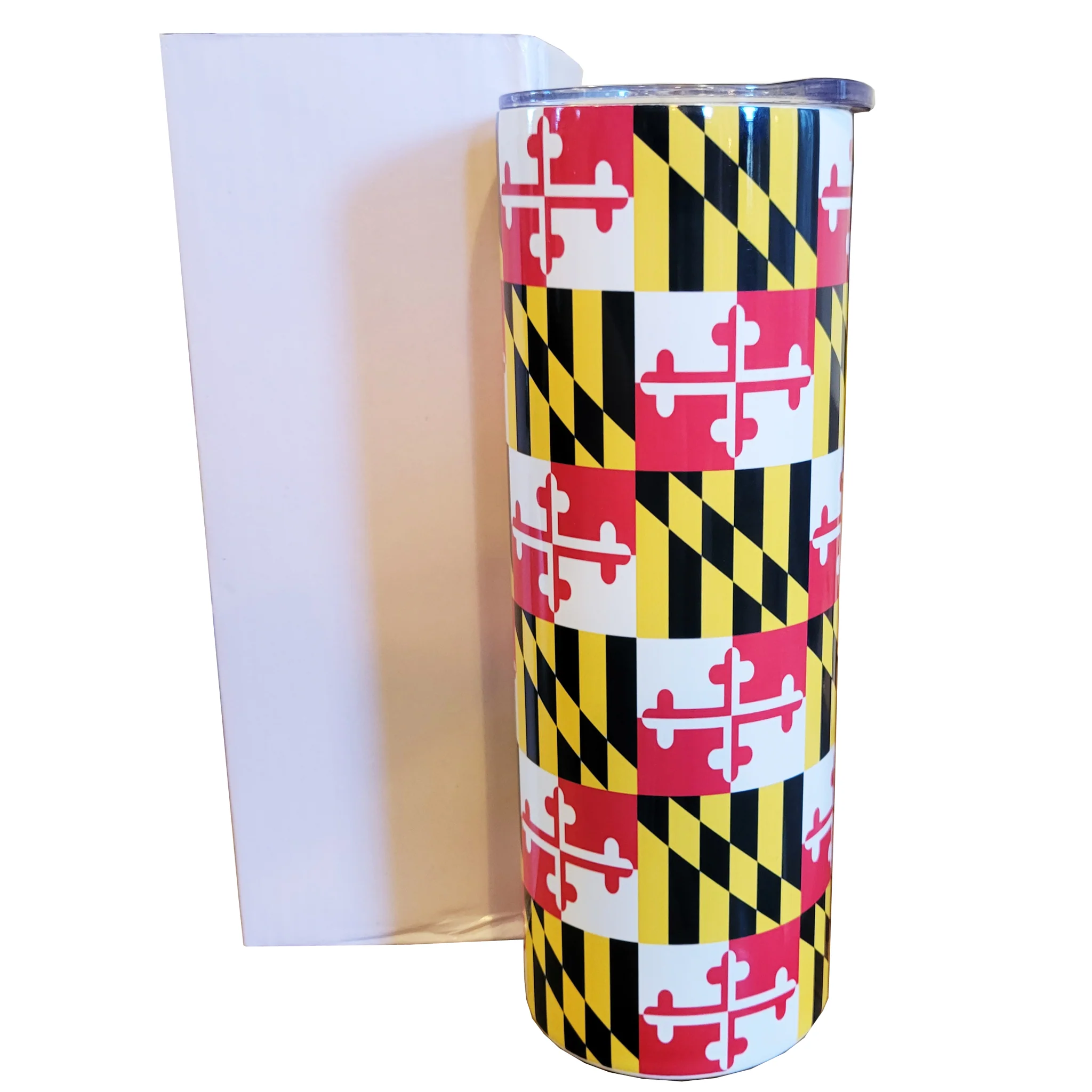 Maryland Flag 20oz Stainless Steel Skinny Tumbler - Image 4