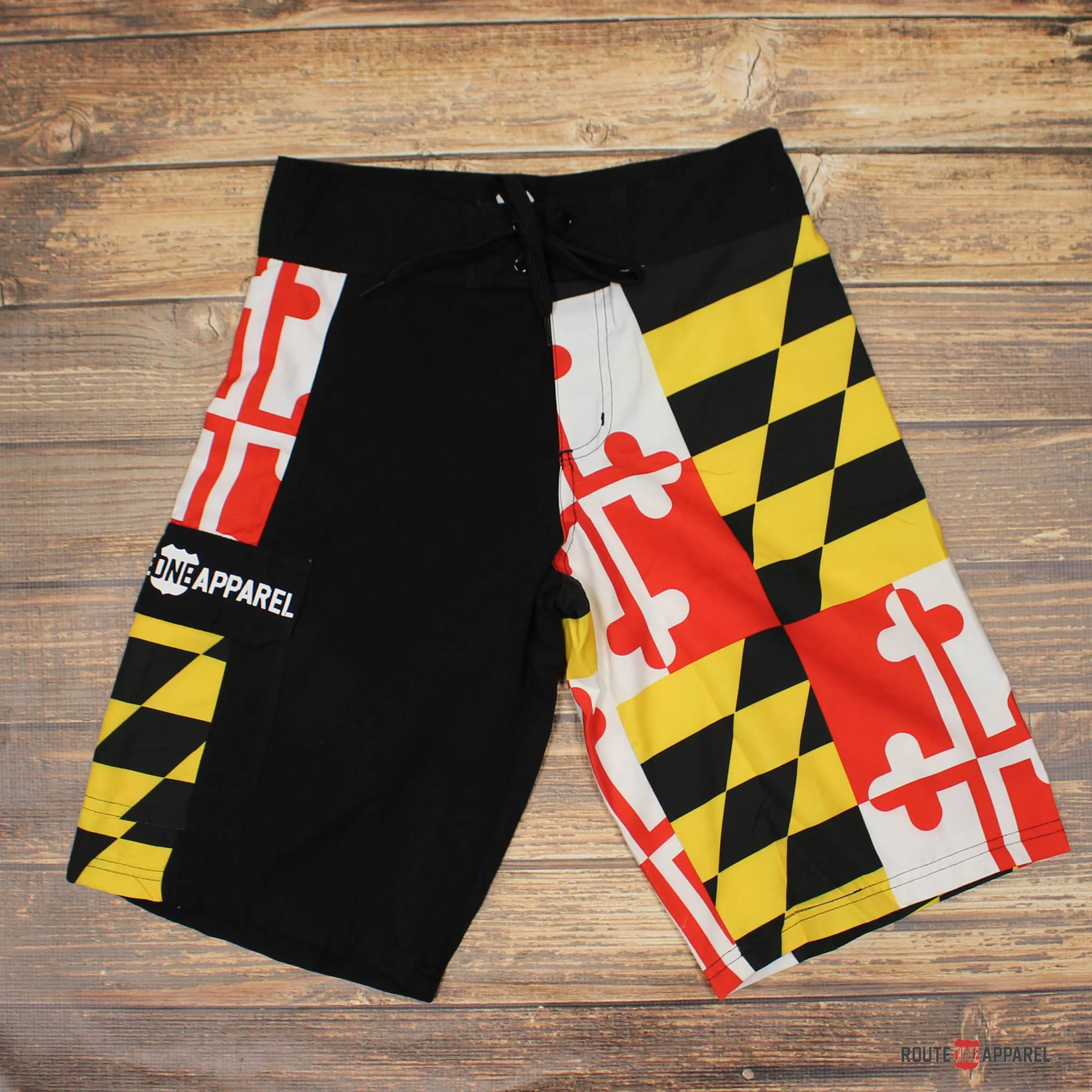 Maryland Flag Boardshorts Mens Black - Image 4