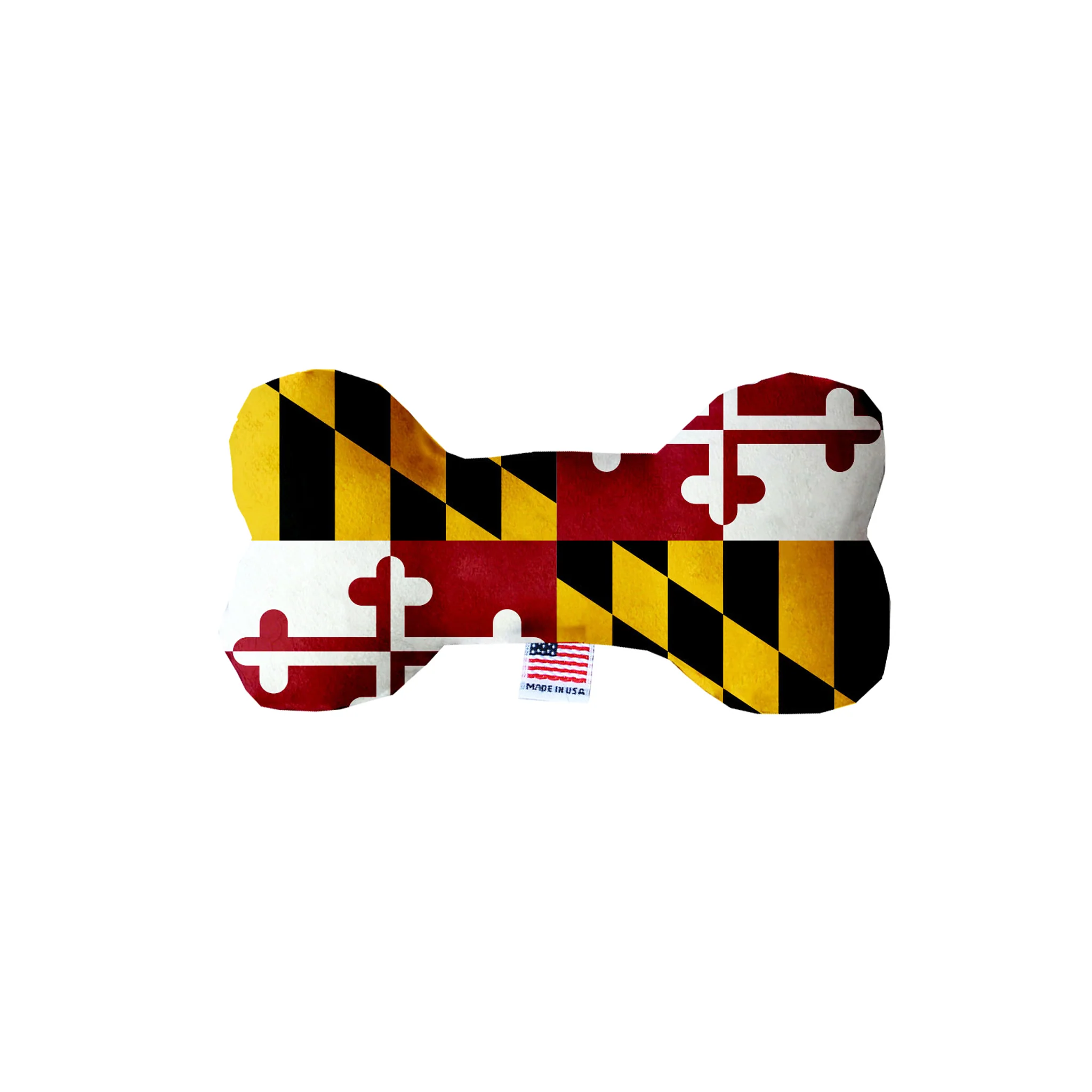 Maryland Flag Bone Plush Dog Toy - Two Sizes - Image 3