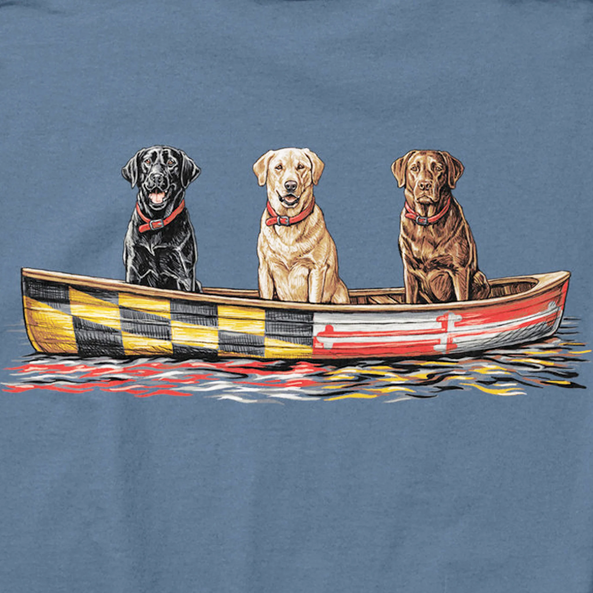 Maryland Flag Canoe Dogs Hoodie Sweatshirt - Image 3