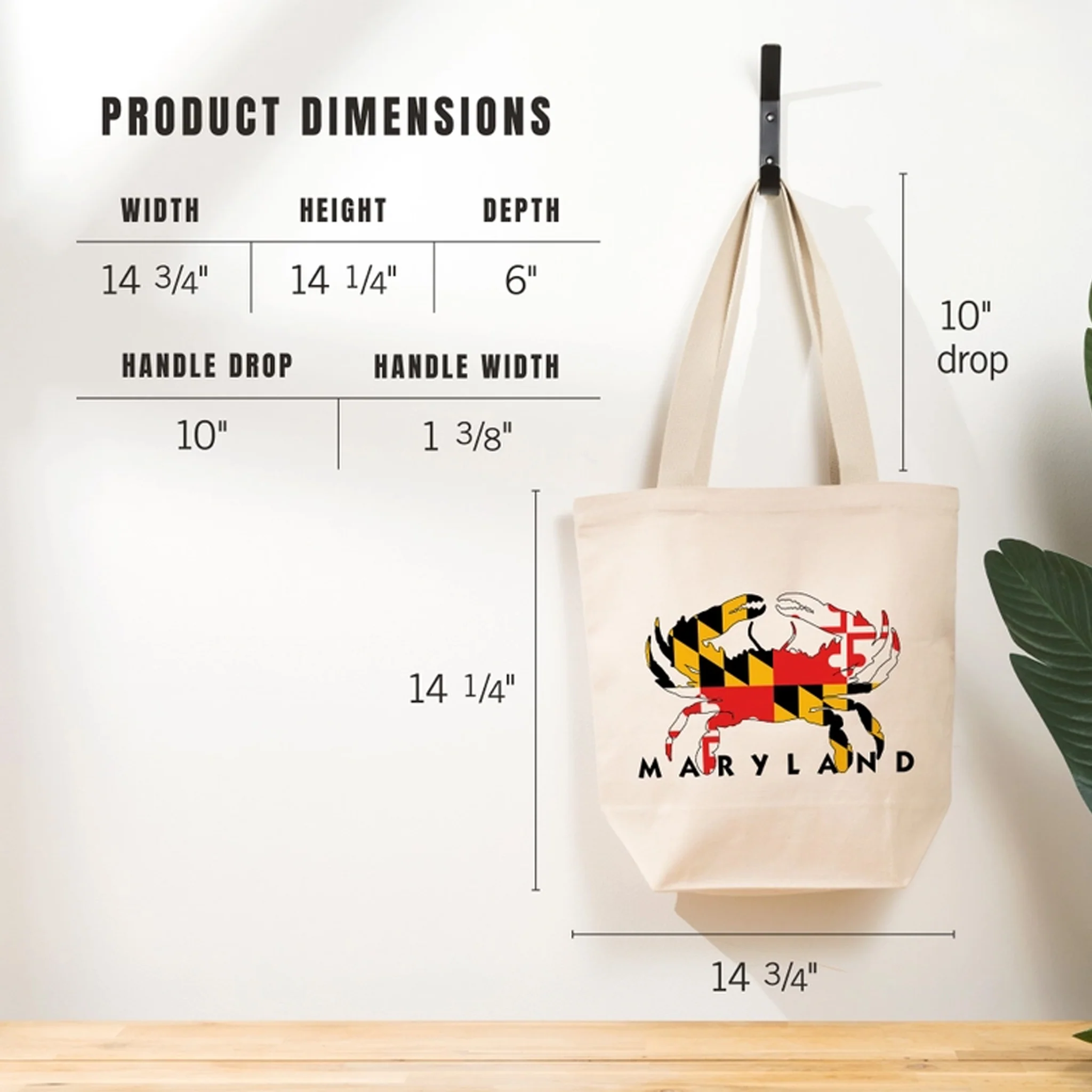 Maryland Flag Crab Cotton Totebag - Image 3