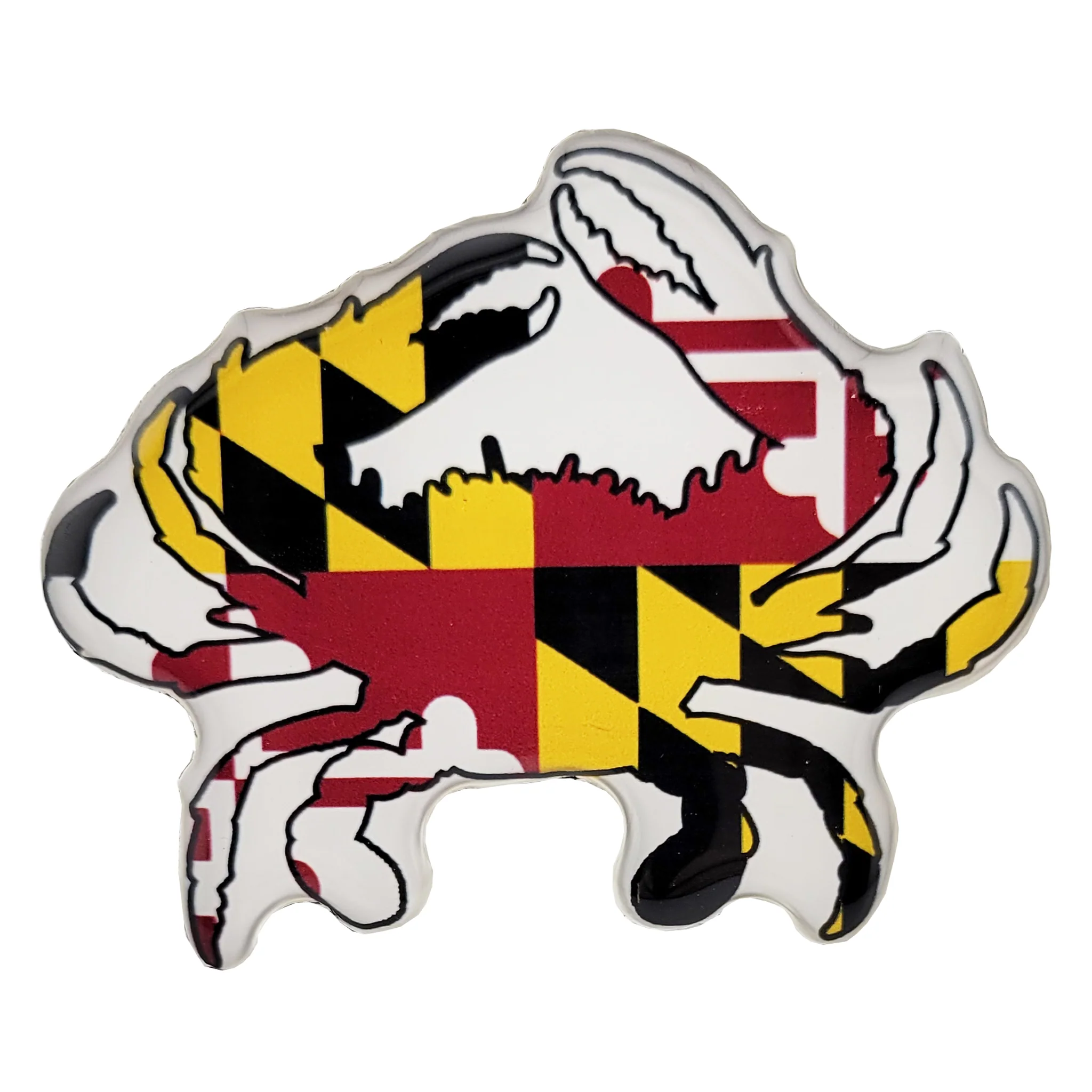 Maryland Flag Crab Die Cut Epoxy Magnet