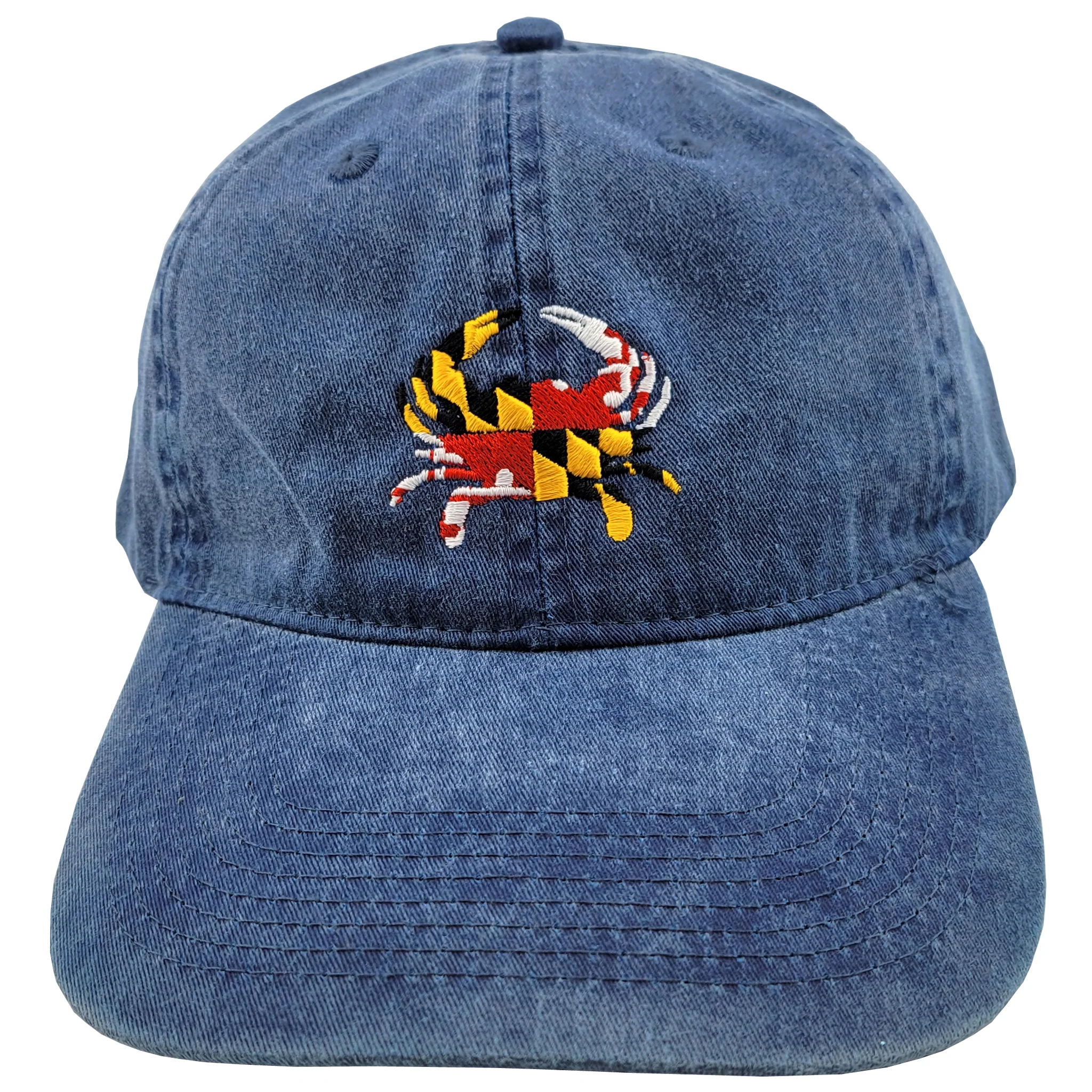 Maryland Flag Crab Embroidered Baseball Hat Assorted Colors - Image 3