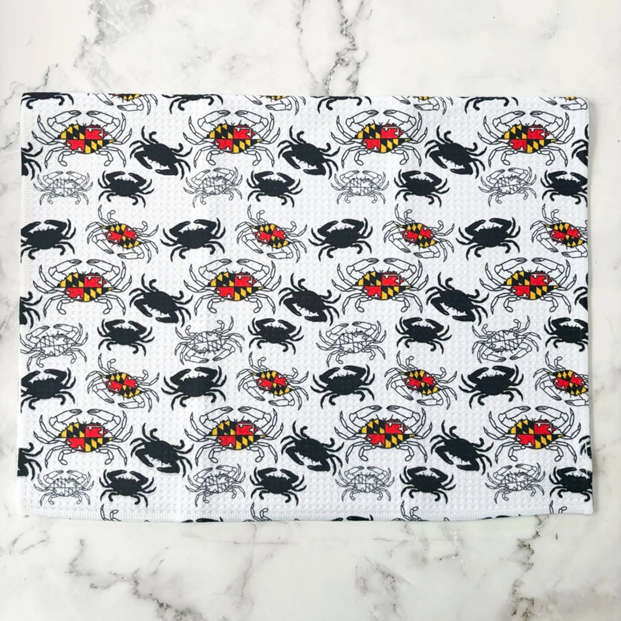 Maryland Flag Crab Full Print Kitchen Towel - Image 2