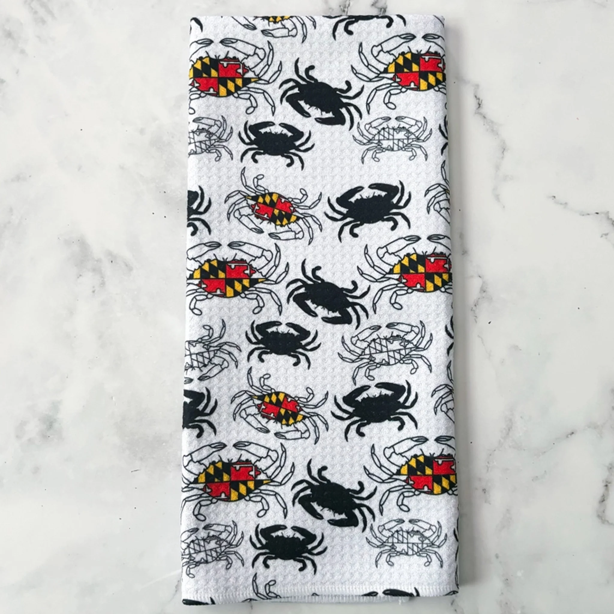 Maryland Flag Crab Full Print Kitchen Towel - Image 3