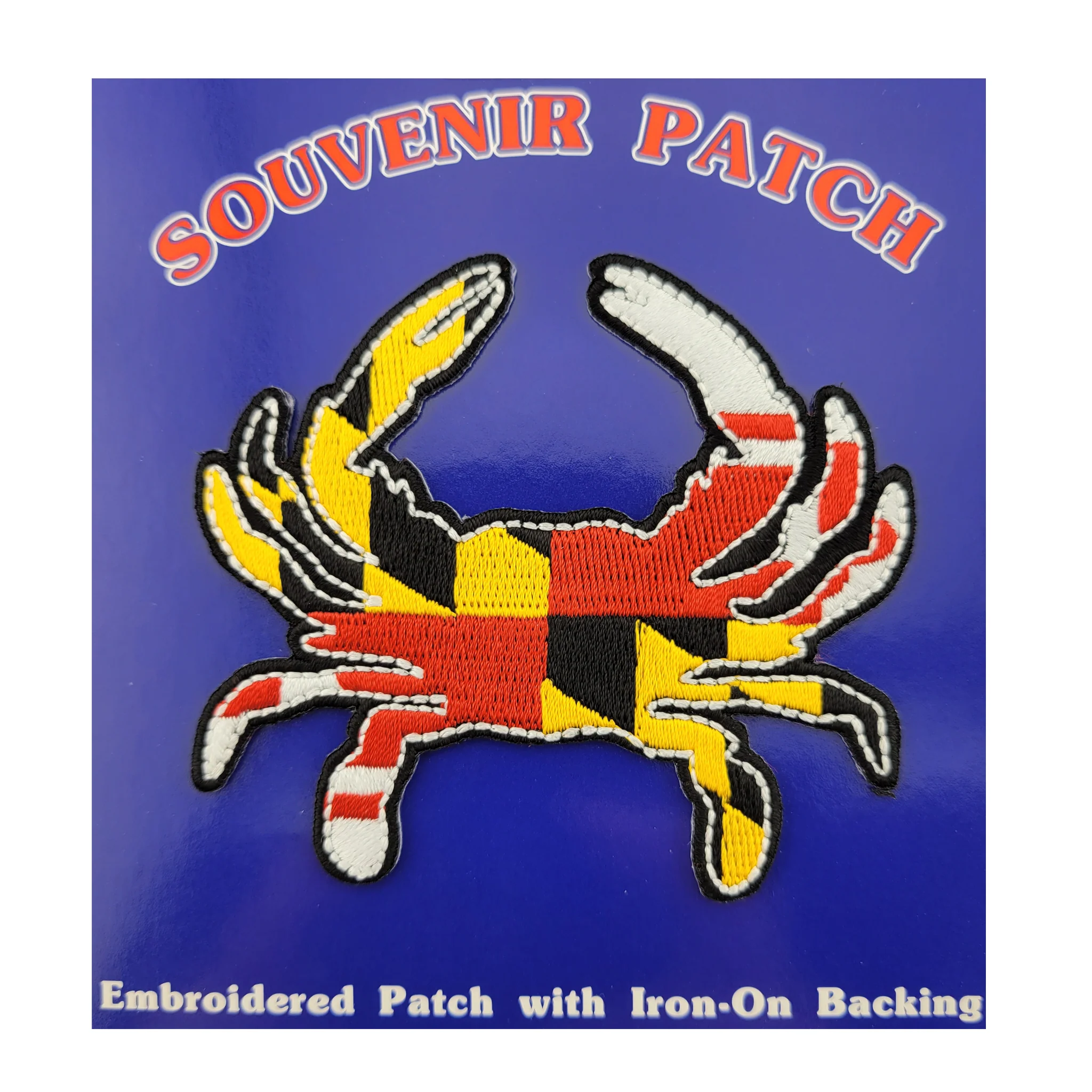 Maryland Flag Crab Embroidered Patch - Sew or Iron-On - Image 2