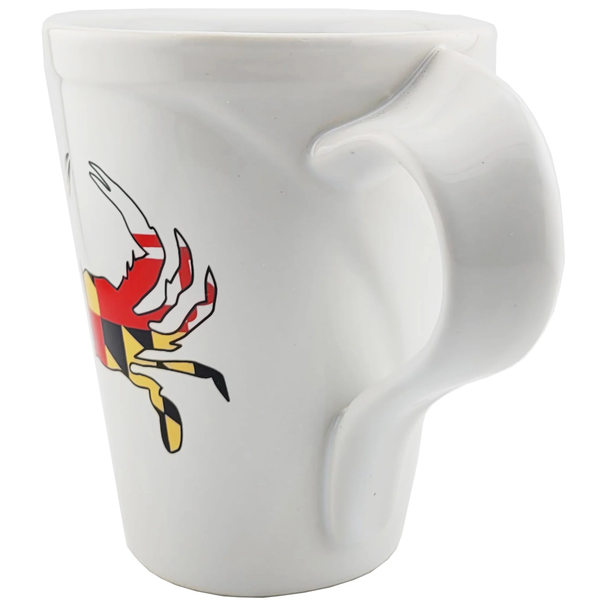 Maryland Flag Crab Plume Handle Coffee Mug - Image 2