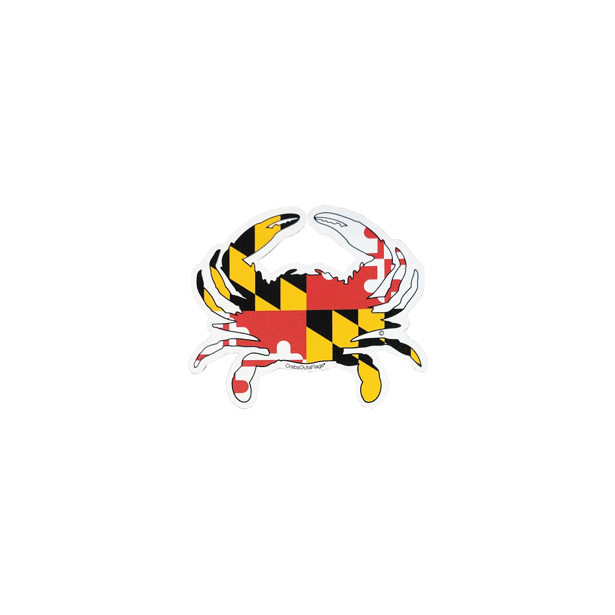 Maryland Flag Crab Sticker - Assorted Sizes - Image 3