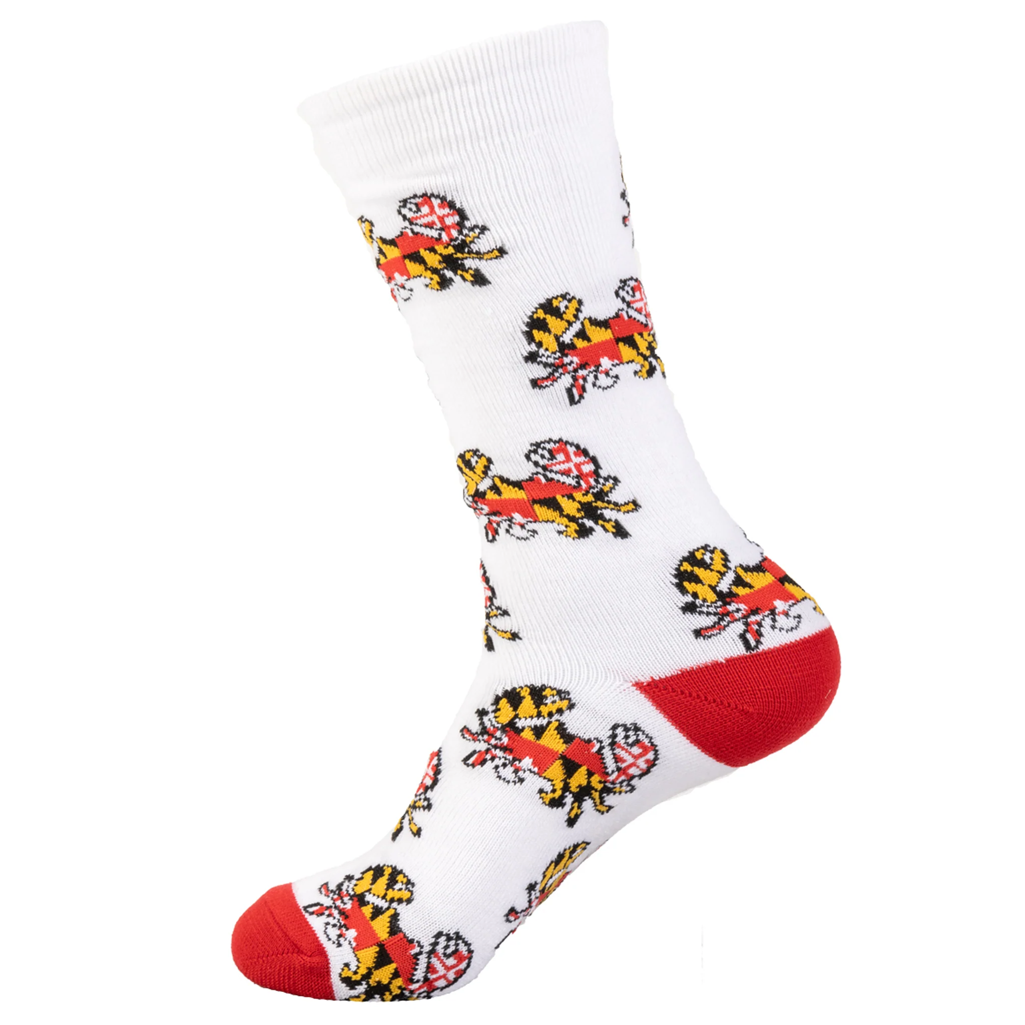 Maryland Flag Crab White Socks - Image 2