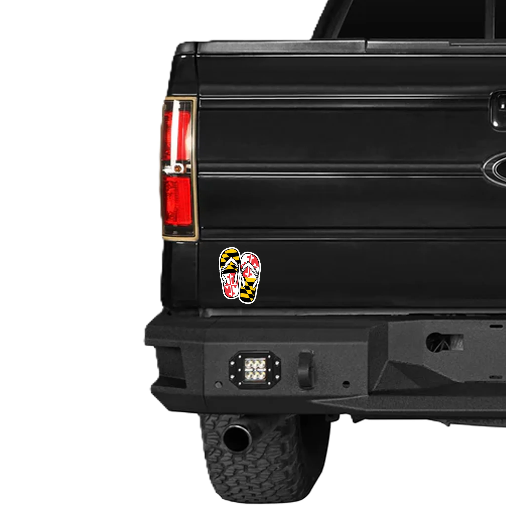 Maryland Flag Die Cut Flip Flops Sticker - Image 2