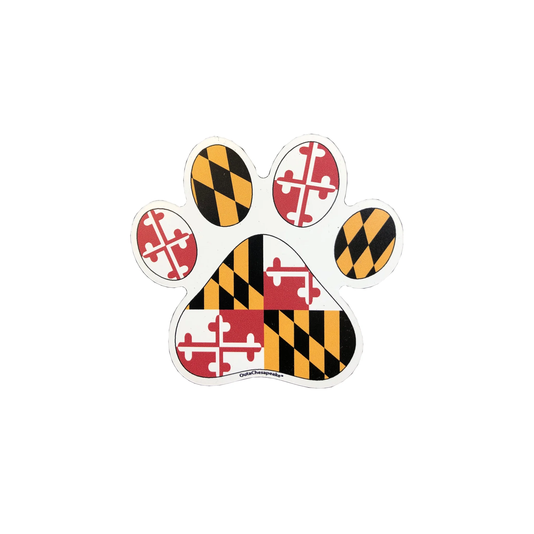 Maryland Flag Dog Paw Print Magnet - Two Sizes - Image 3