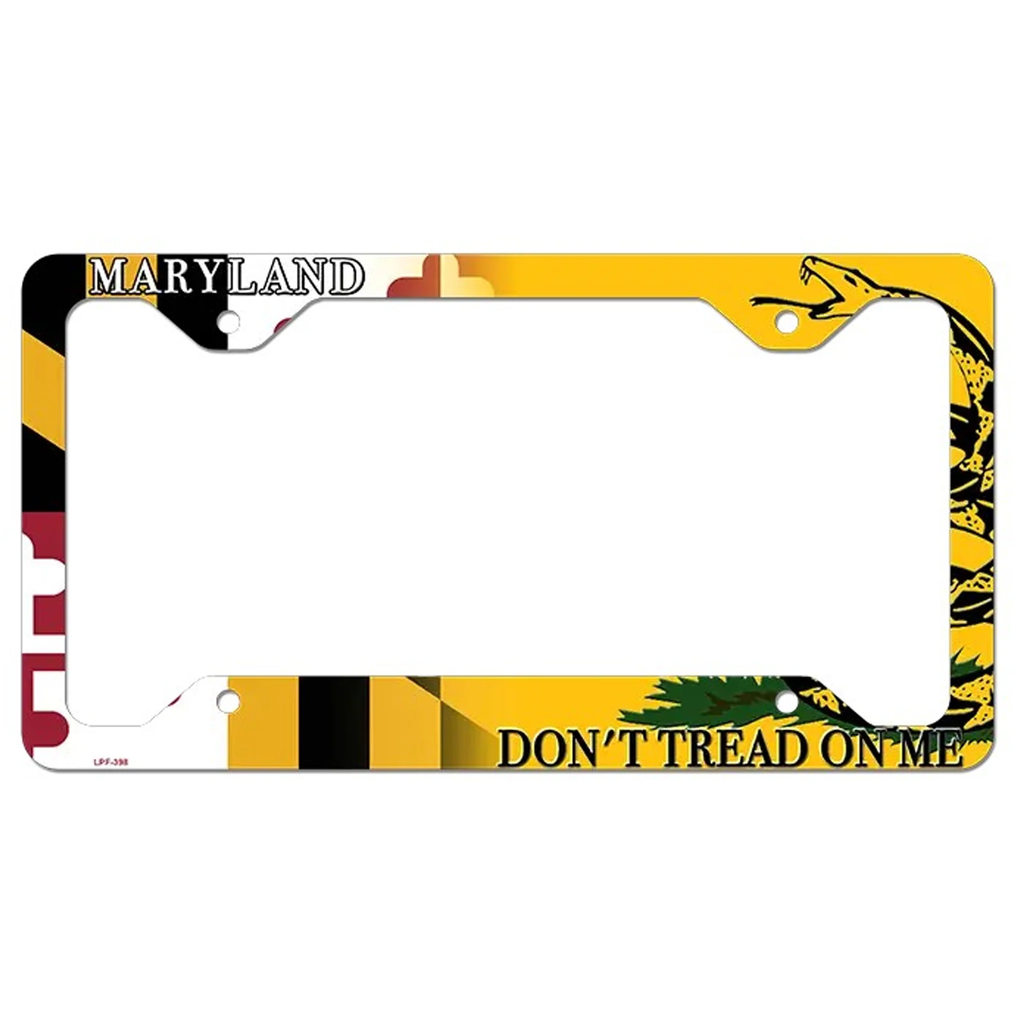 Maryland Flag Don't Tread On Me License Plate Frame