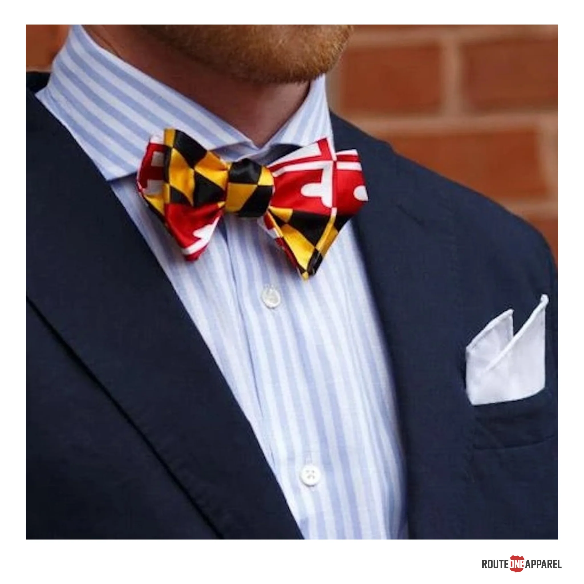 Maryland Flag Self Tie Bow Tie - Image 2
