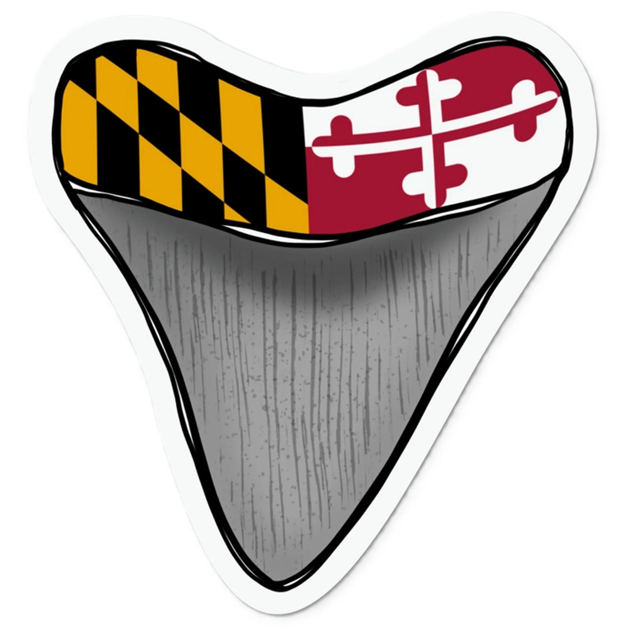Maryland Flag Shark Tooth Vinyl Sticker