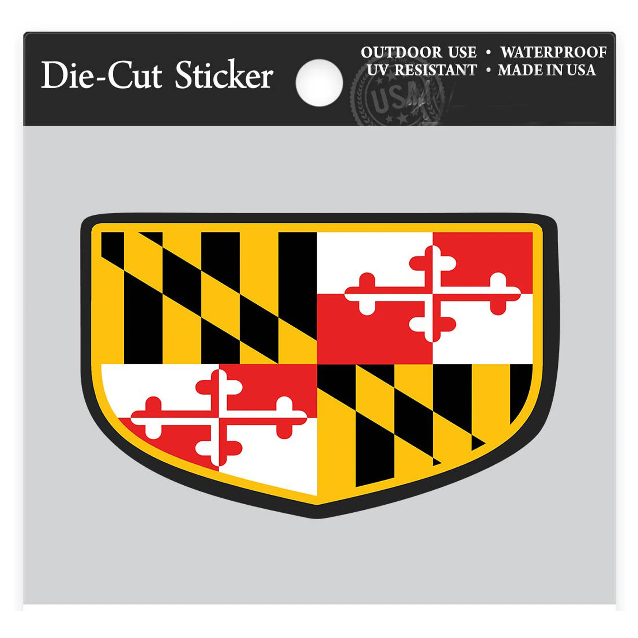 Maryland Flag Shield Shaped Die-Cut Sticker - Image 3