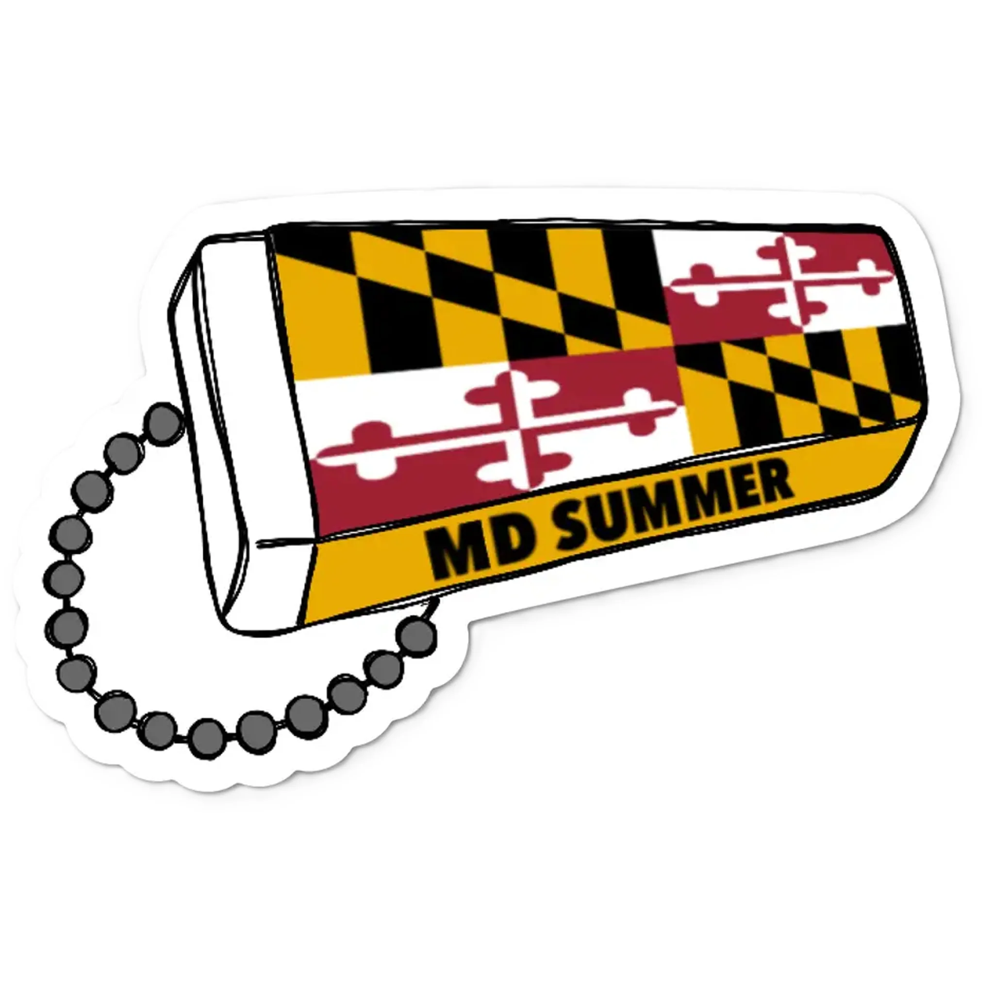 Maryland Flag Summer Souvenir Scope Vinyl Sticker