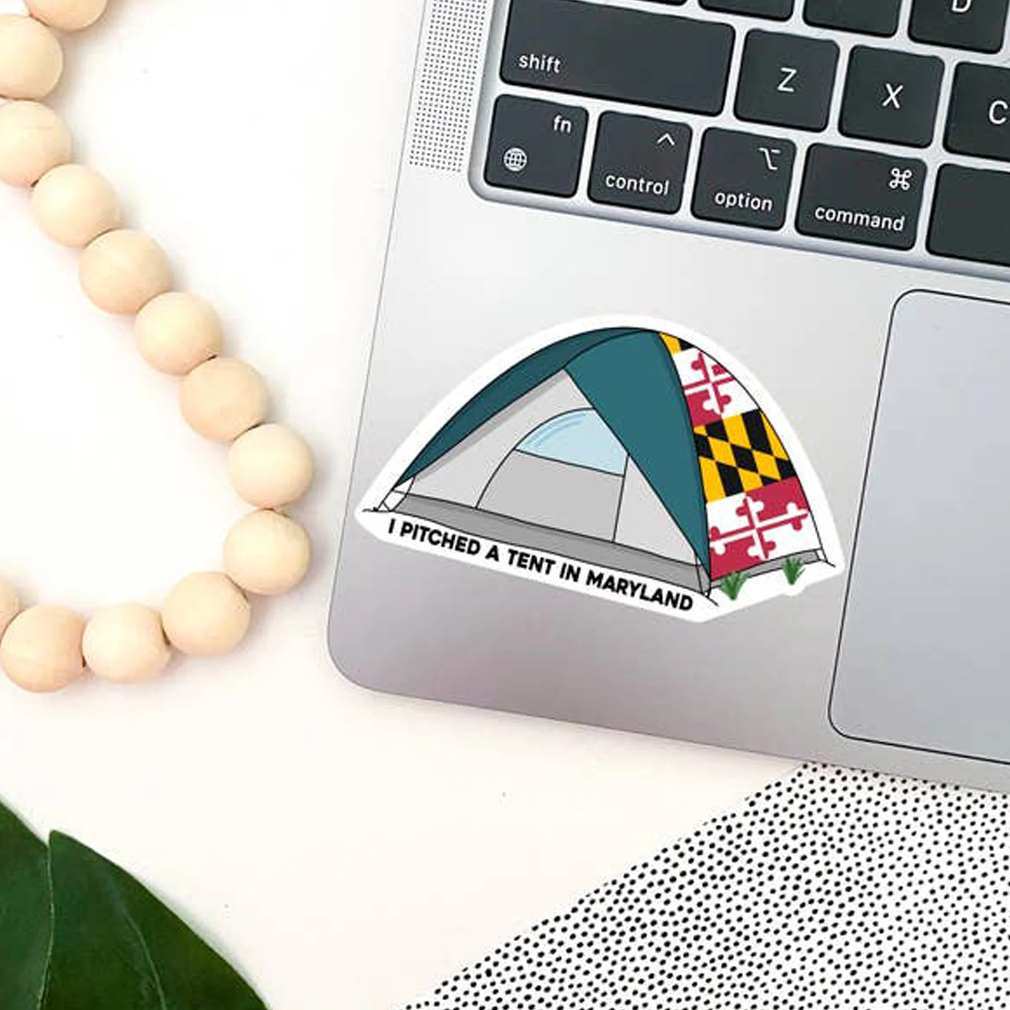 Maryland Flag Tent Vinyl Sticker - Image 2
