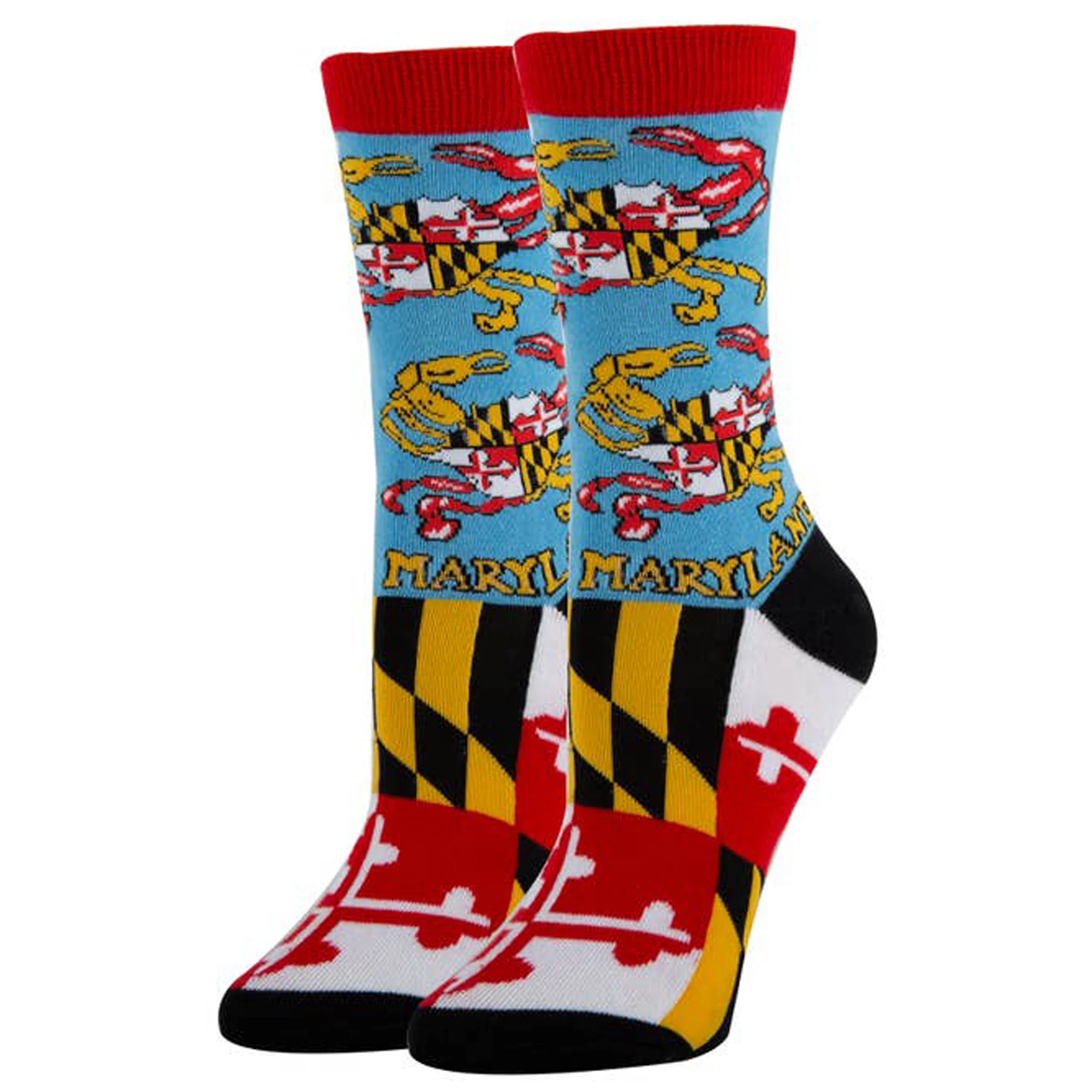 Maryland Flag with Novelty Crab Socks